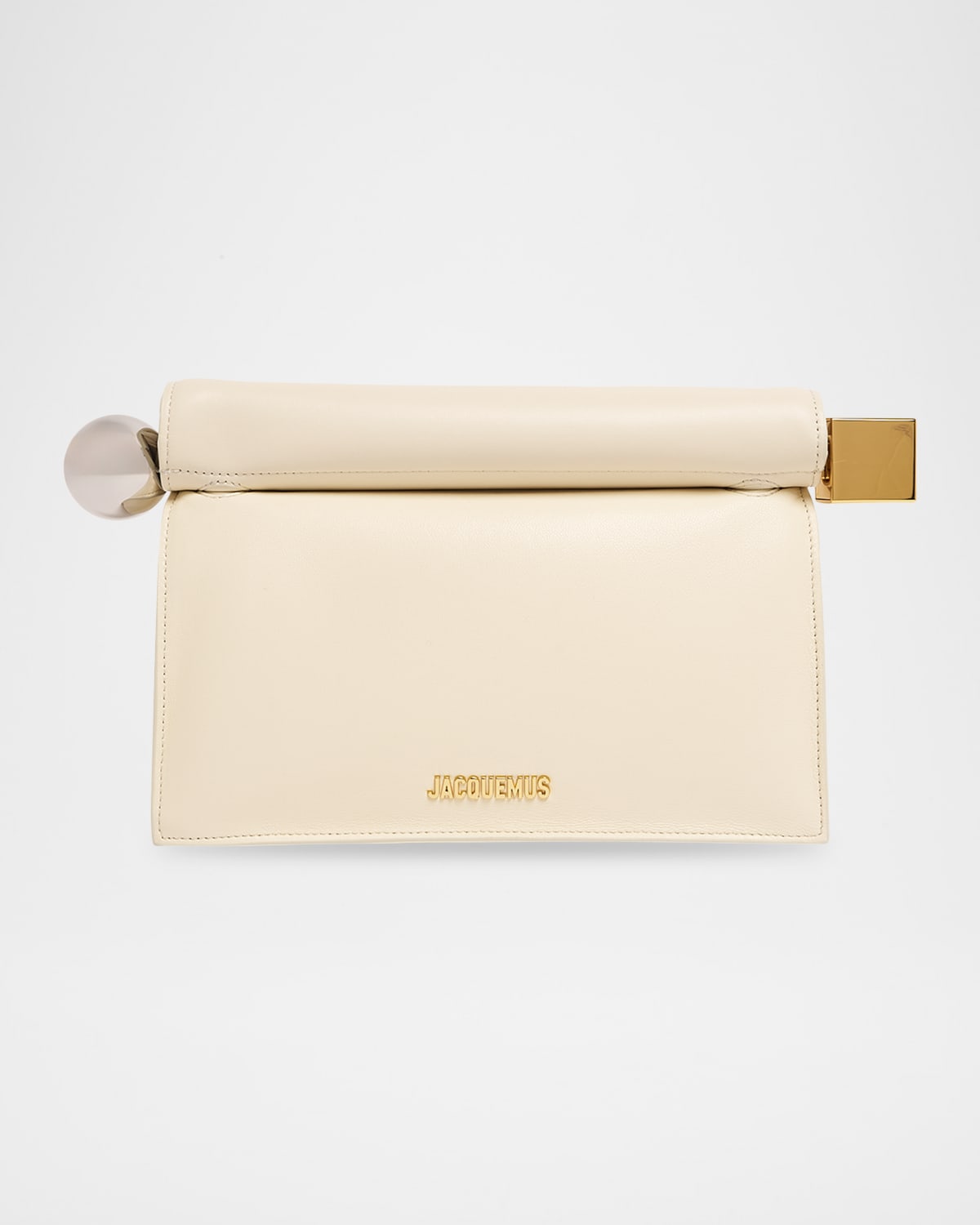Jacquemus La Pochette Rond Clutch Bag In White