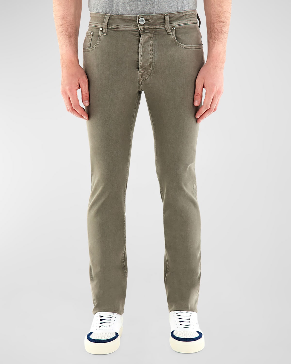 Jacob Cohen Men's Bard Slim-fit Stretch Denim 5-pocket Pants In Gray Pattern