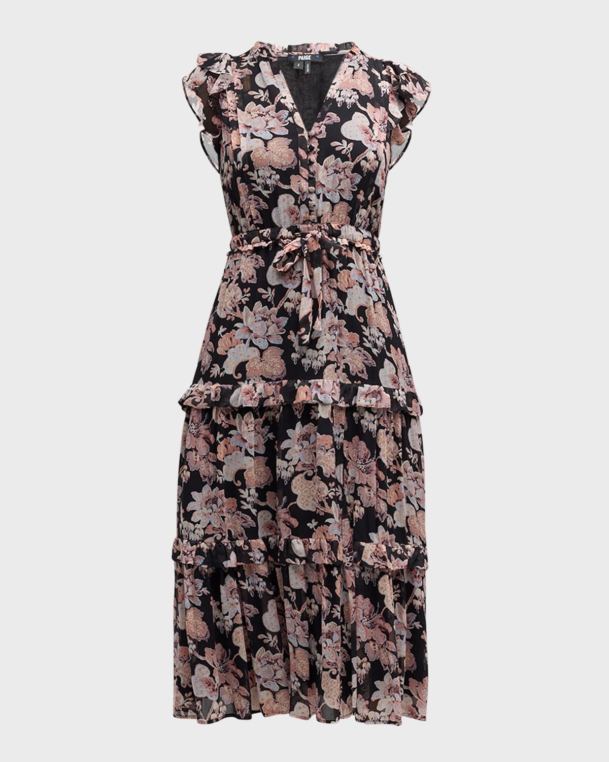 PAIGE ROZLYN FLORAL MIDI DRESS