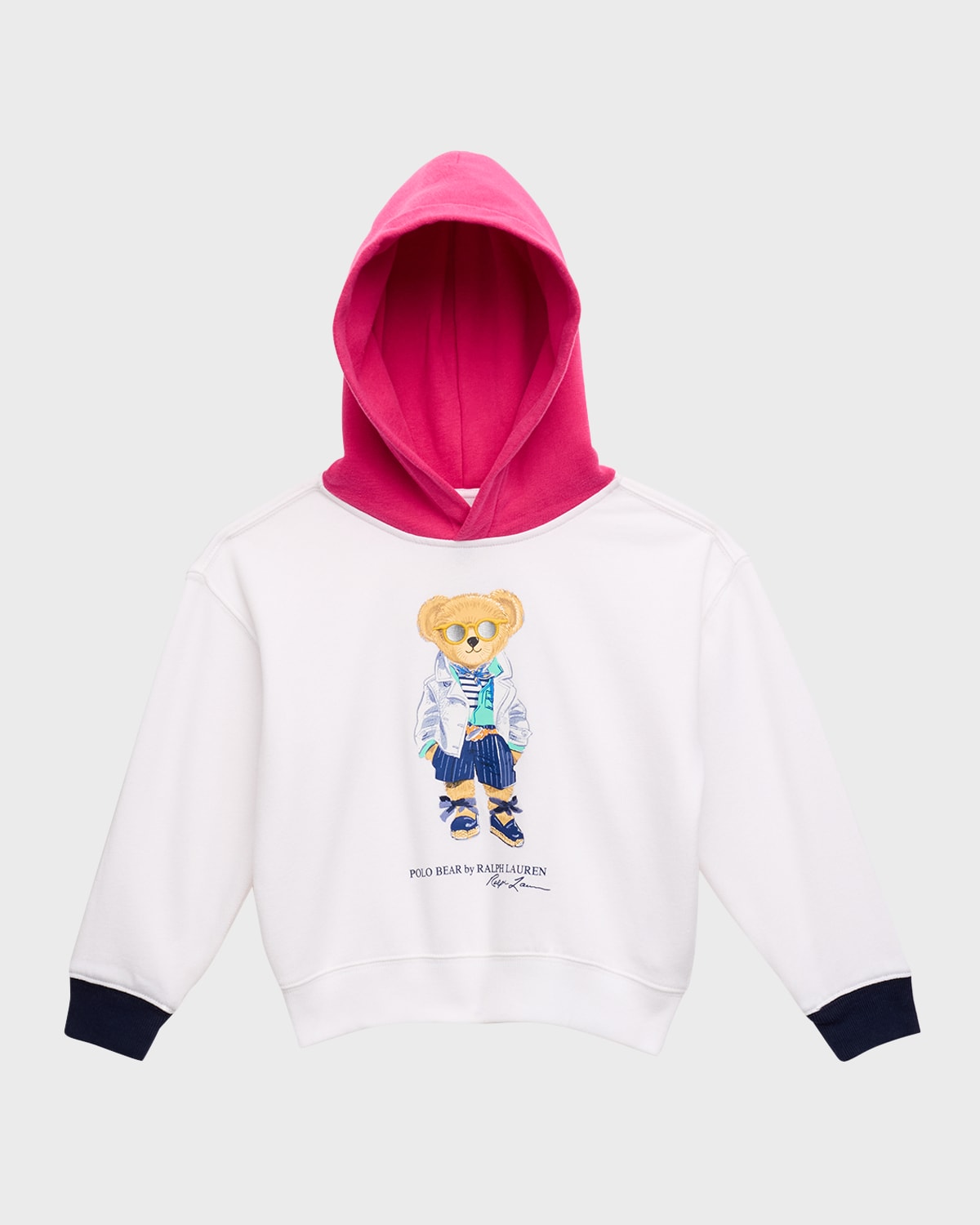 Ralph Lauren Kids' White Sweatshirt For Girl With Polo Bear In Weiss