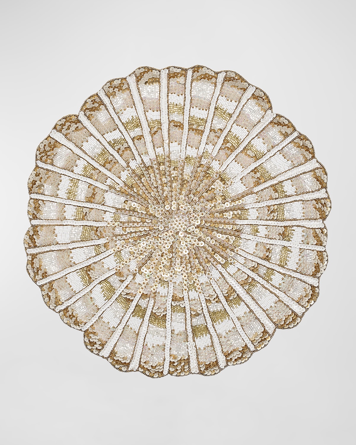 Shop Kim Seybert Nautilus Beaded Placemat In Champagne/gold