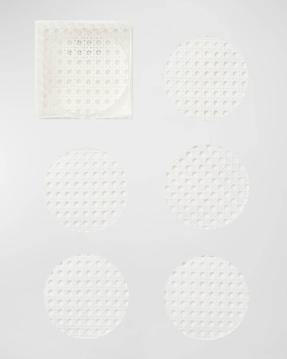 Shop Kim Seybert Reed Acrylic Coasters, Set Of 6 In White