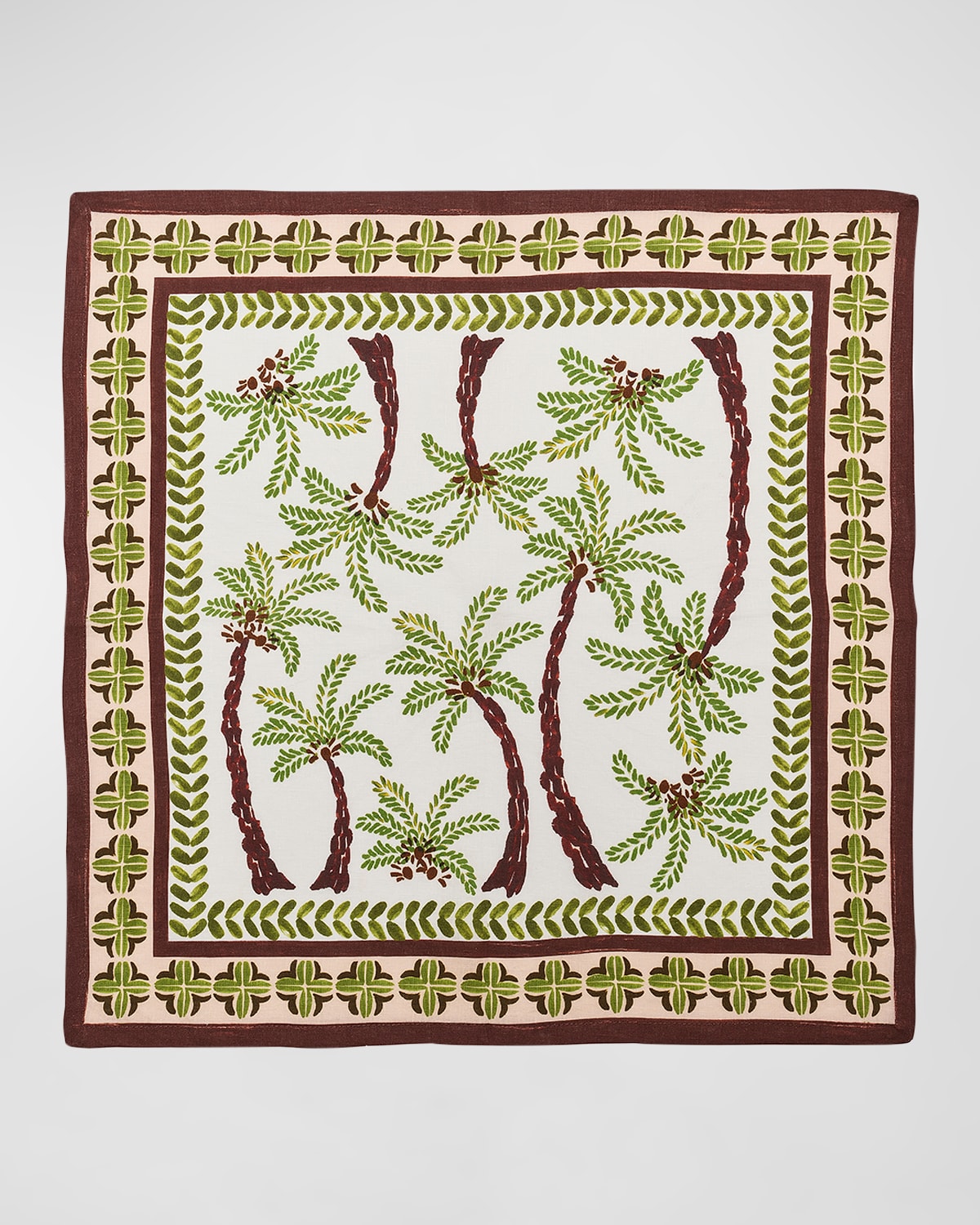 Shop Kim Seybert Oasis Napkin In Ivory/green/brown