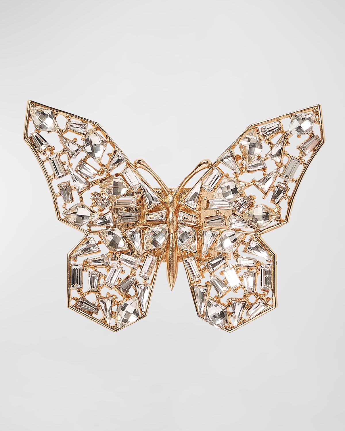 Shop Kim Seybert Papillon Napkin Rings, Set Of 4 In Gold/crystal
