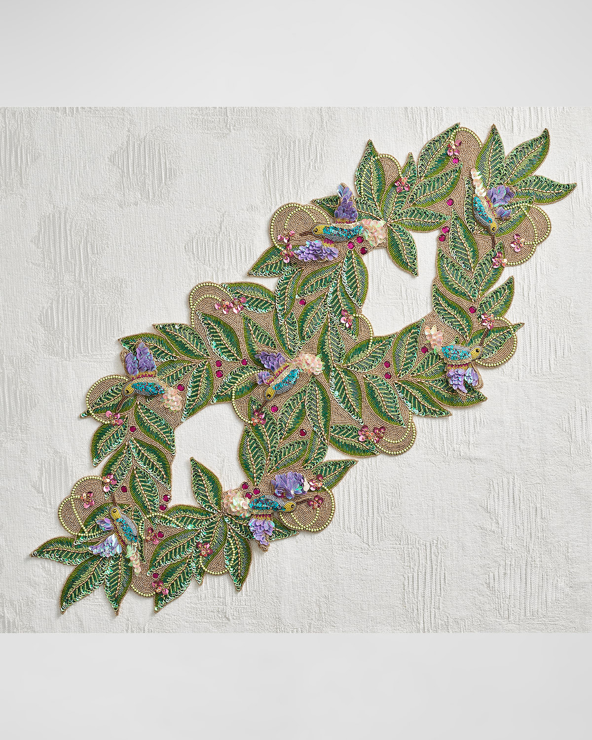 Kim Seybert Paradiso Beaded Table Runner, 16" X 40" In Gold/multi