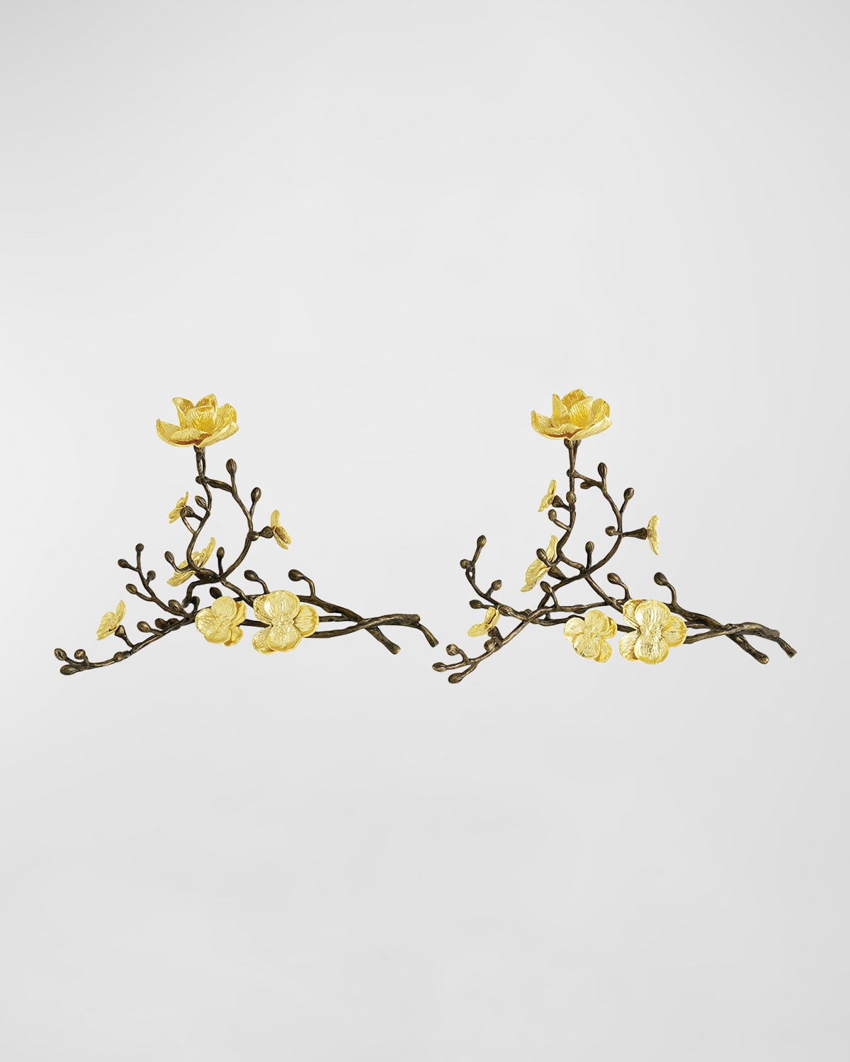 Michael Aram Gold Orchid Candleholders, Set Of 2