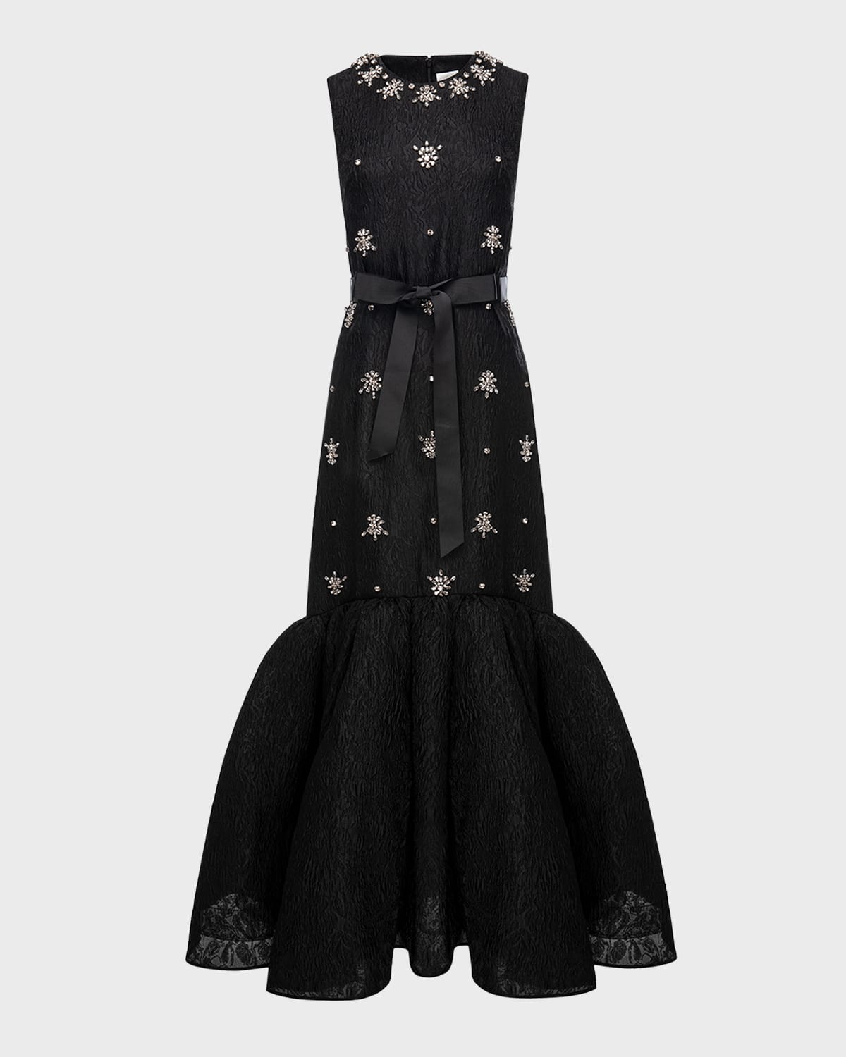 Shop Huishan Zhang Amarice Crystal-embroidered Sleeveless Lace Mermaid Gown In Black