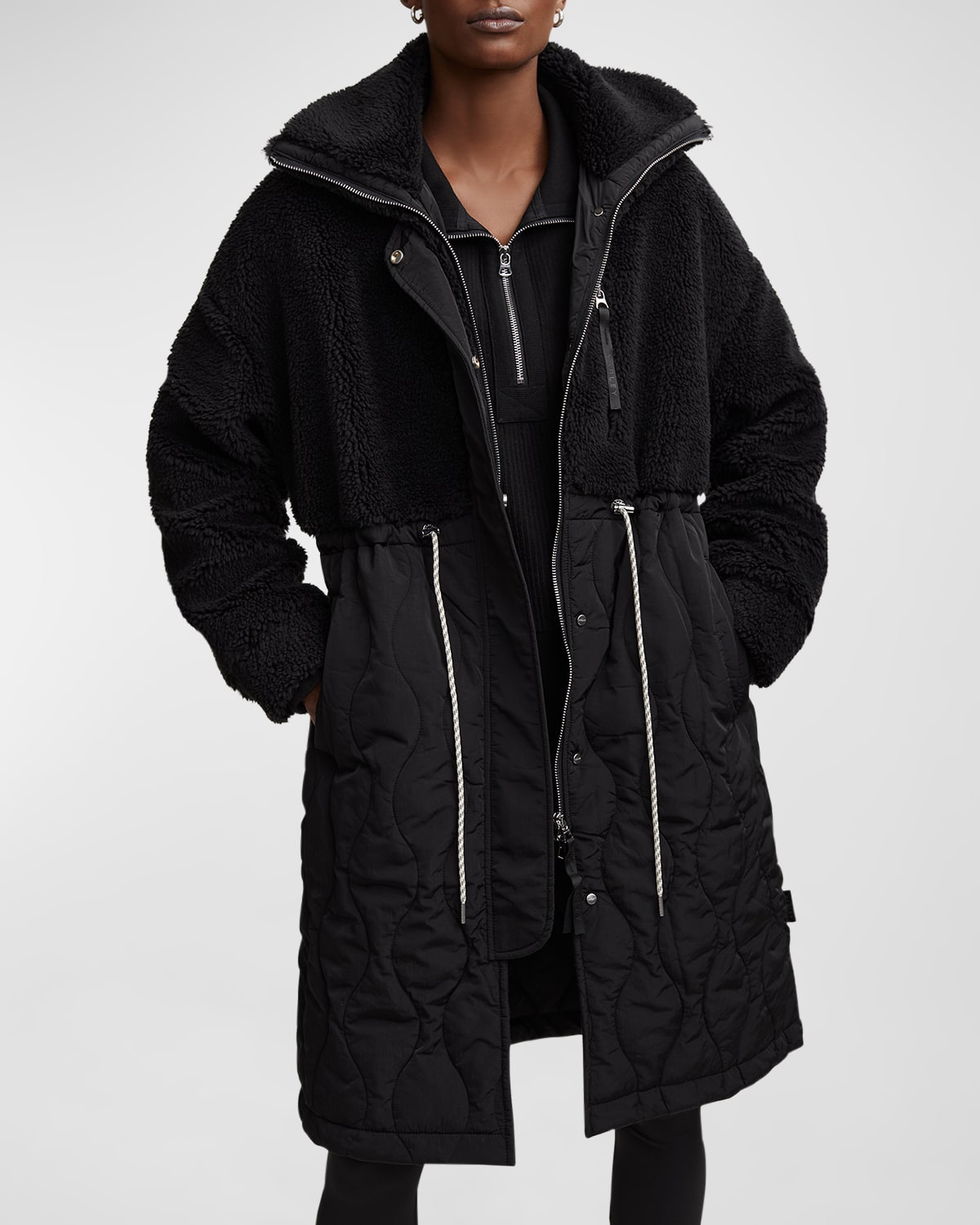 Shop Varley Walsh Quilt Sherpa Jacket In Black
