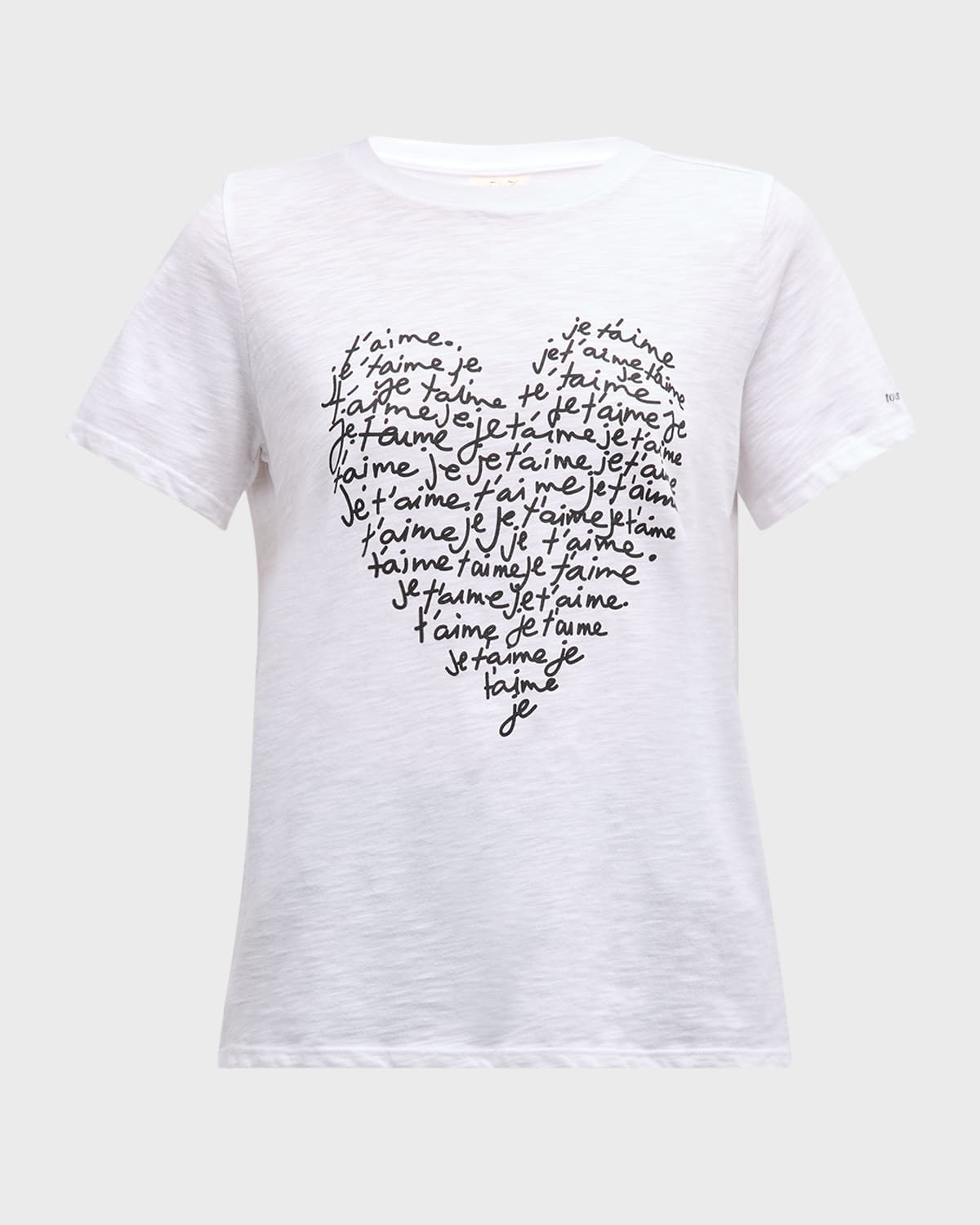 Cinq À Sept Je T'aime Heart Word Cloud Short-sleeve T-shirt In Whiteblack