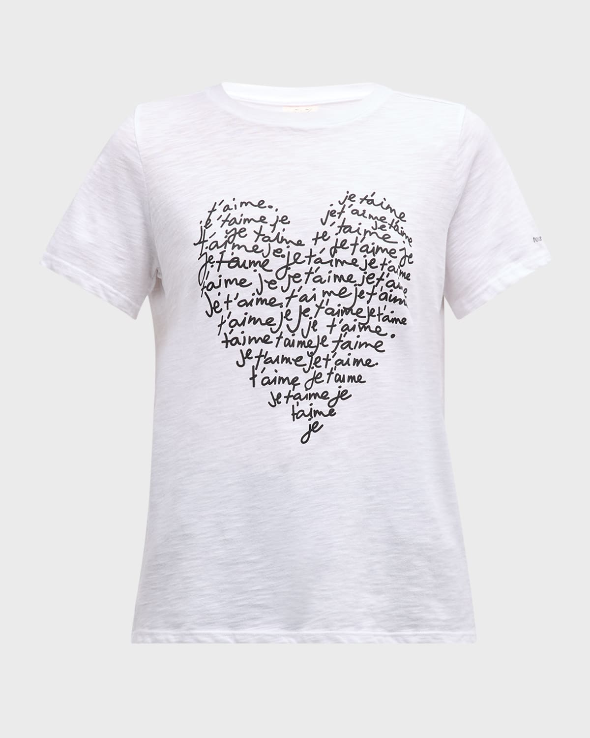 Cinq À Sept Je T'aime Heart Word Cloud Short-sleeve T-shirt In White