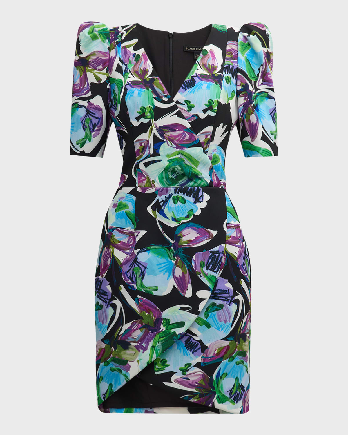 Neyda Floral-Print Puff-Sleeve Mini Dress