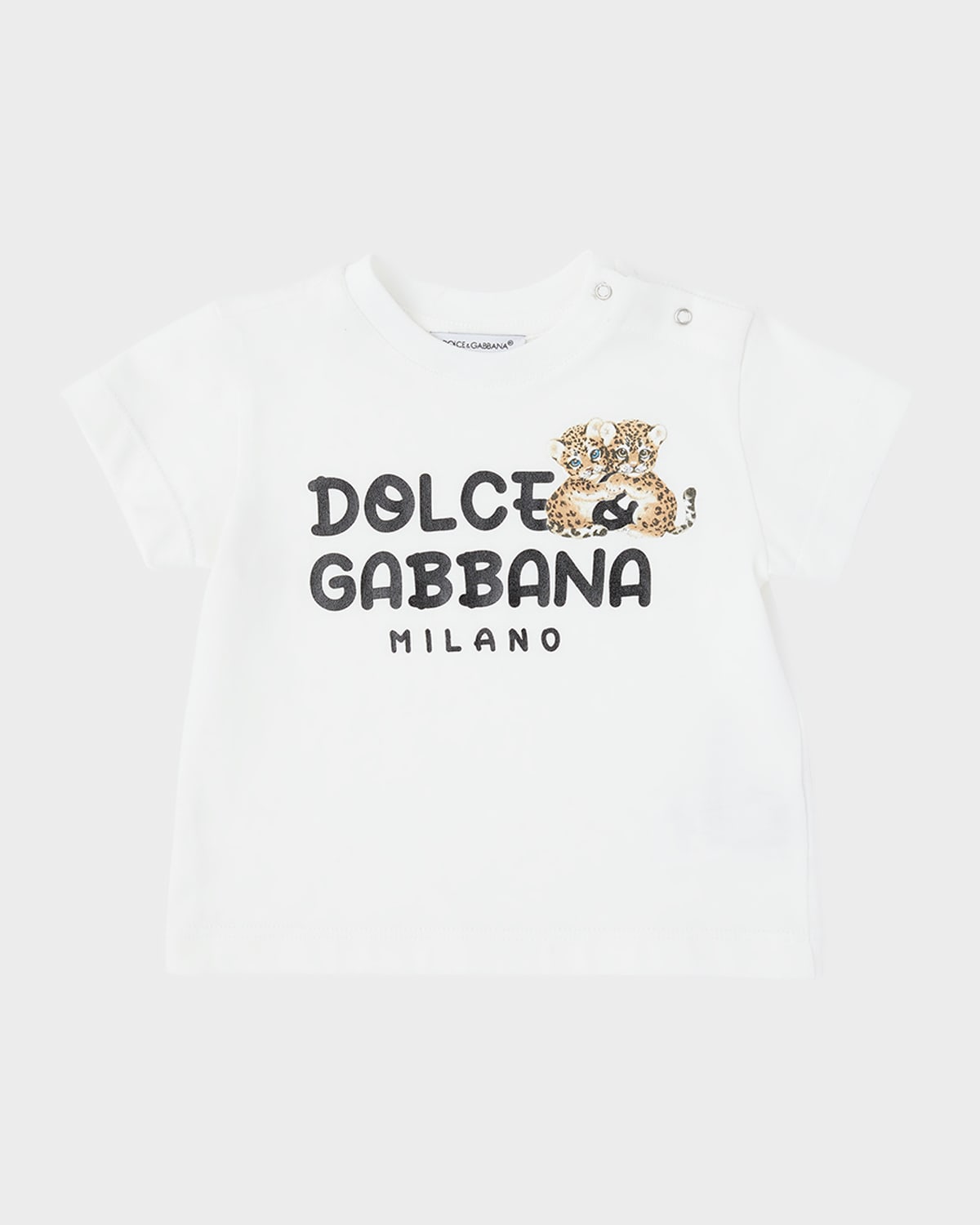 Dolce & Gabbana Kids' Boy's Tiger Cubs Short-sleeve T-shirt In White