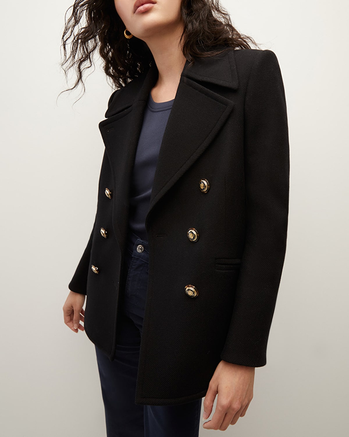 Veronica Beard Amira Dickey Wool-blend Coat In Black