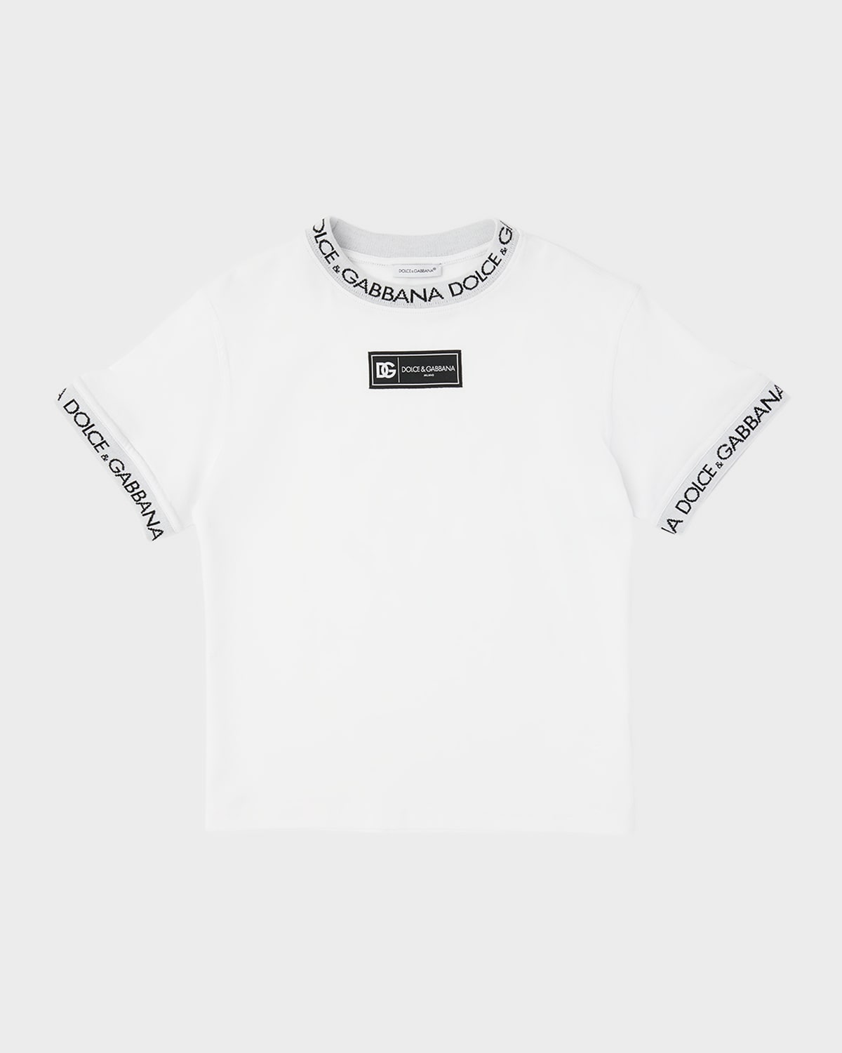 Dolce & Gabbana Kids' Boy's Short-sleeve Logo T-shirt In Black