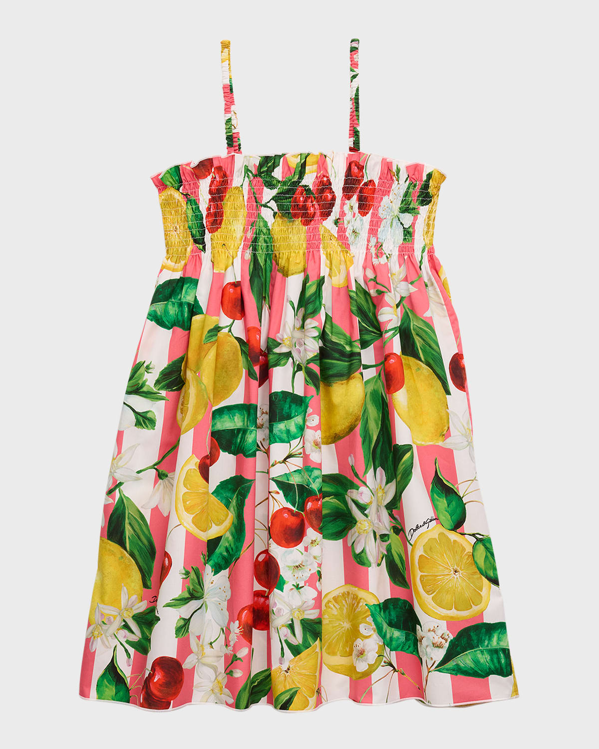Shop Dolce & Gabbana Girl's Italian Holiday Smocked Dress In Multi