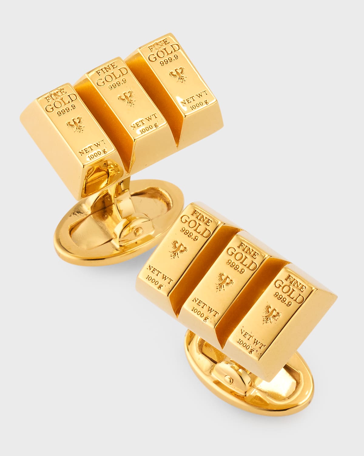 Jan Leslie Men's 24k Gold Vermeil Vermeil Gold Bullion Cufflinks