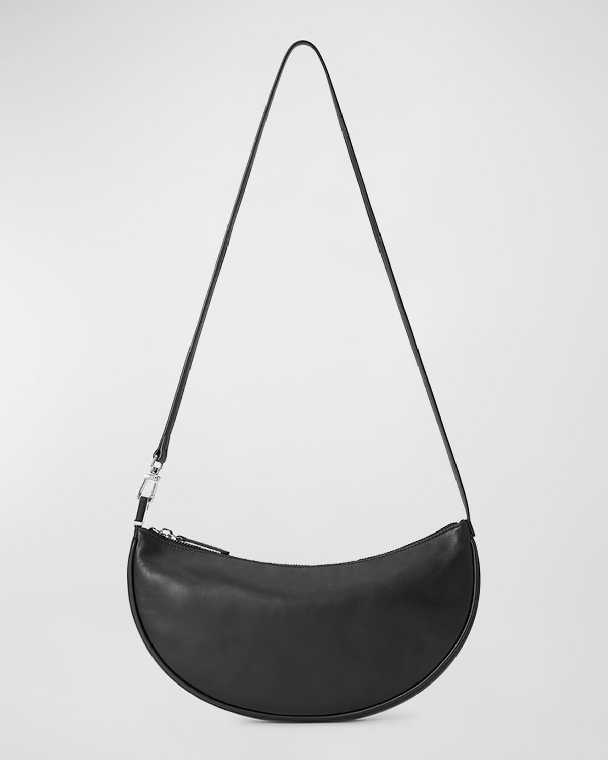 Staud Walker Leather Crossbody Bag In Black