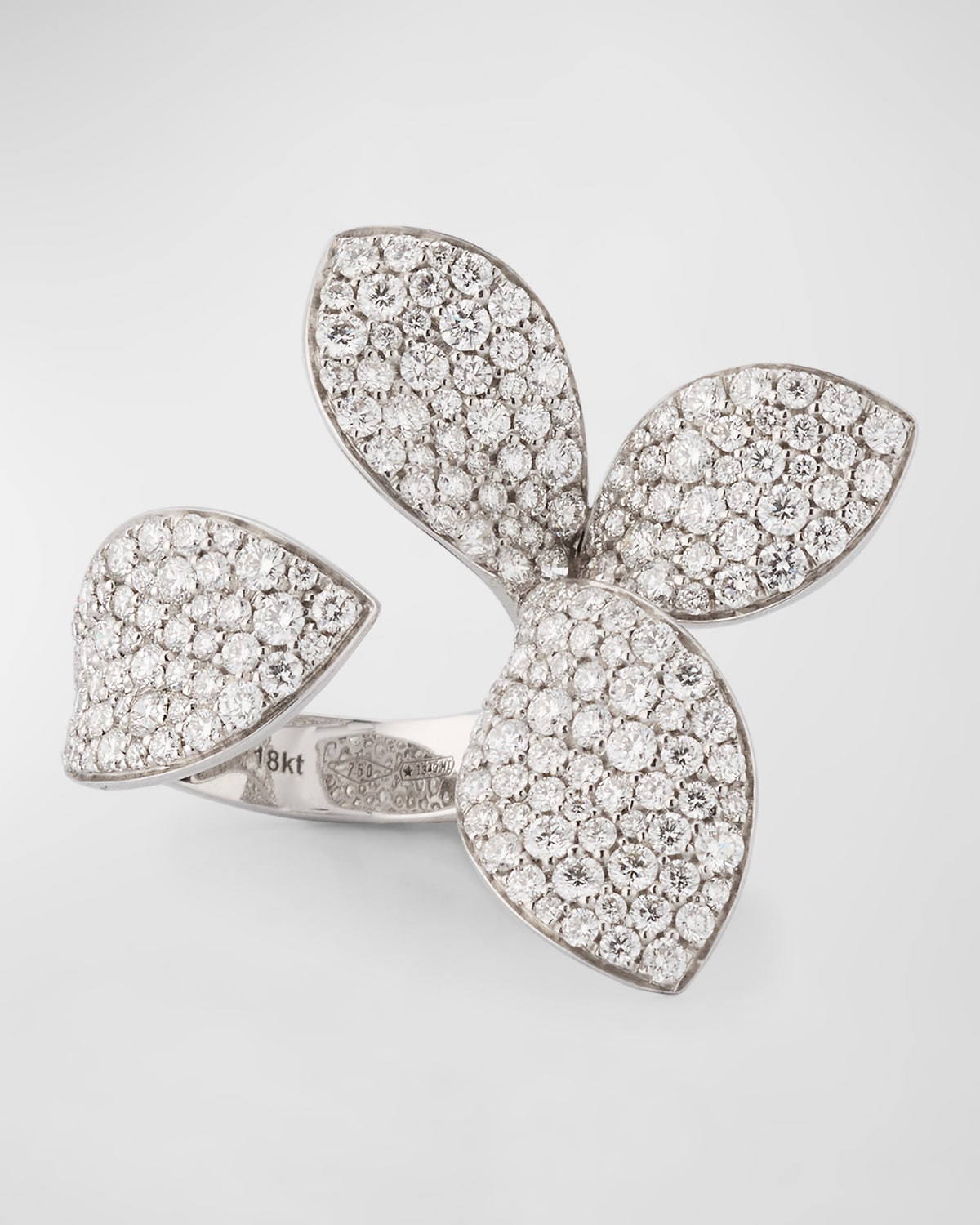 Giardini Segreti 18K White Gold Open Ring with Diamonds
