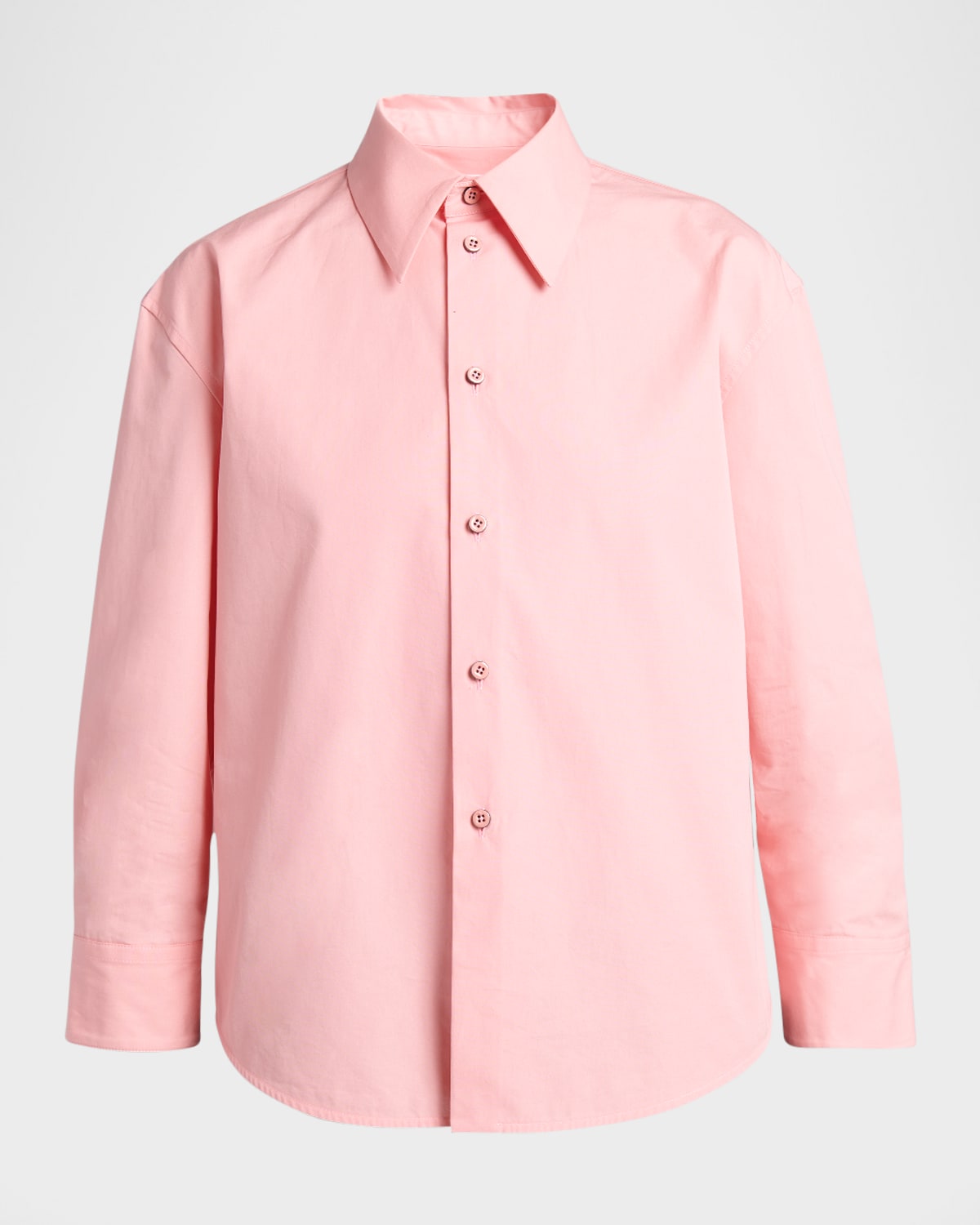 Shop Jil Sander Long-sleeve Button-front Shirt In Peony Blush