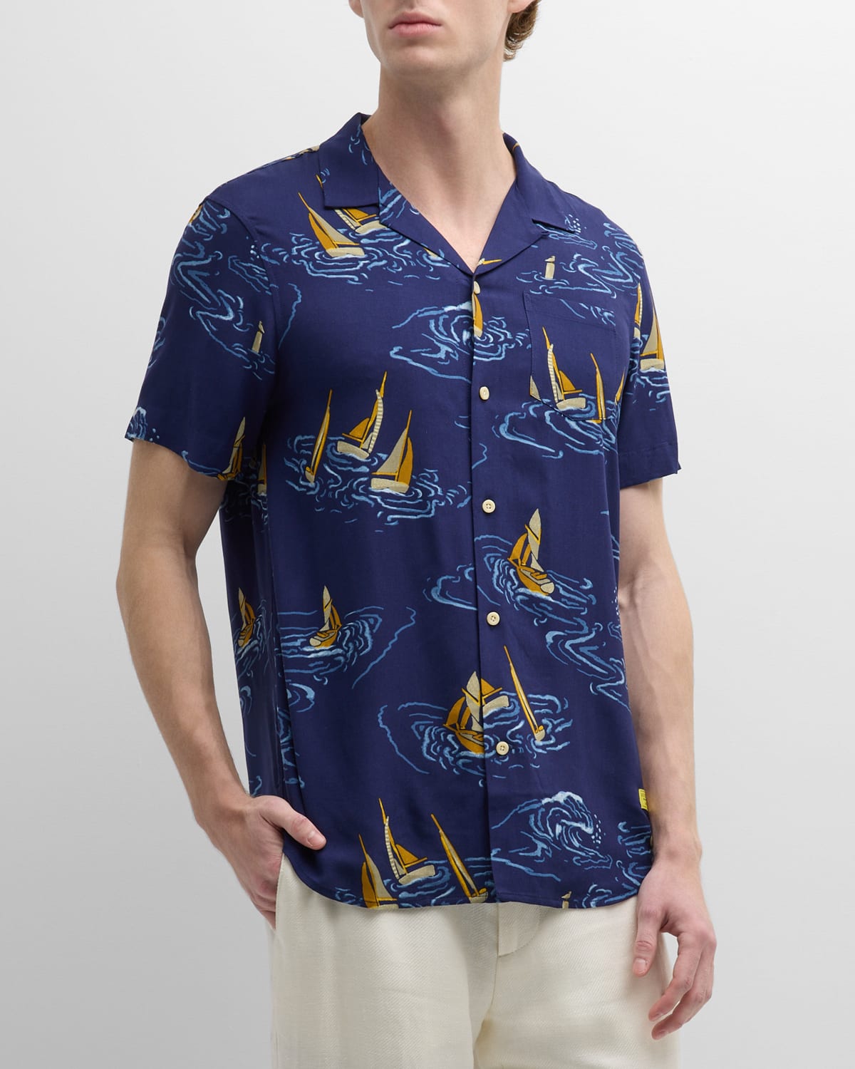 Men's Allover Graphic Camp Shirt