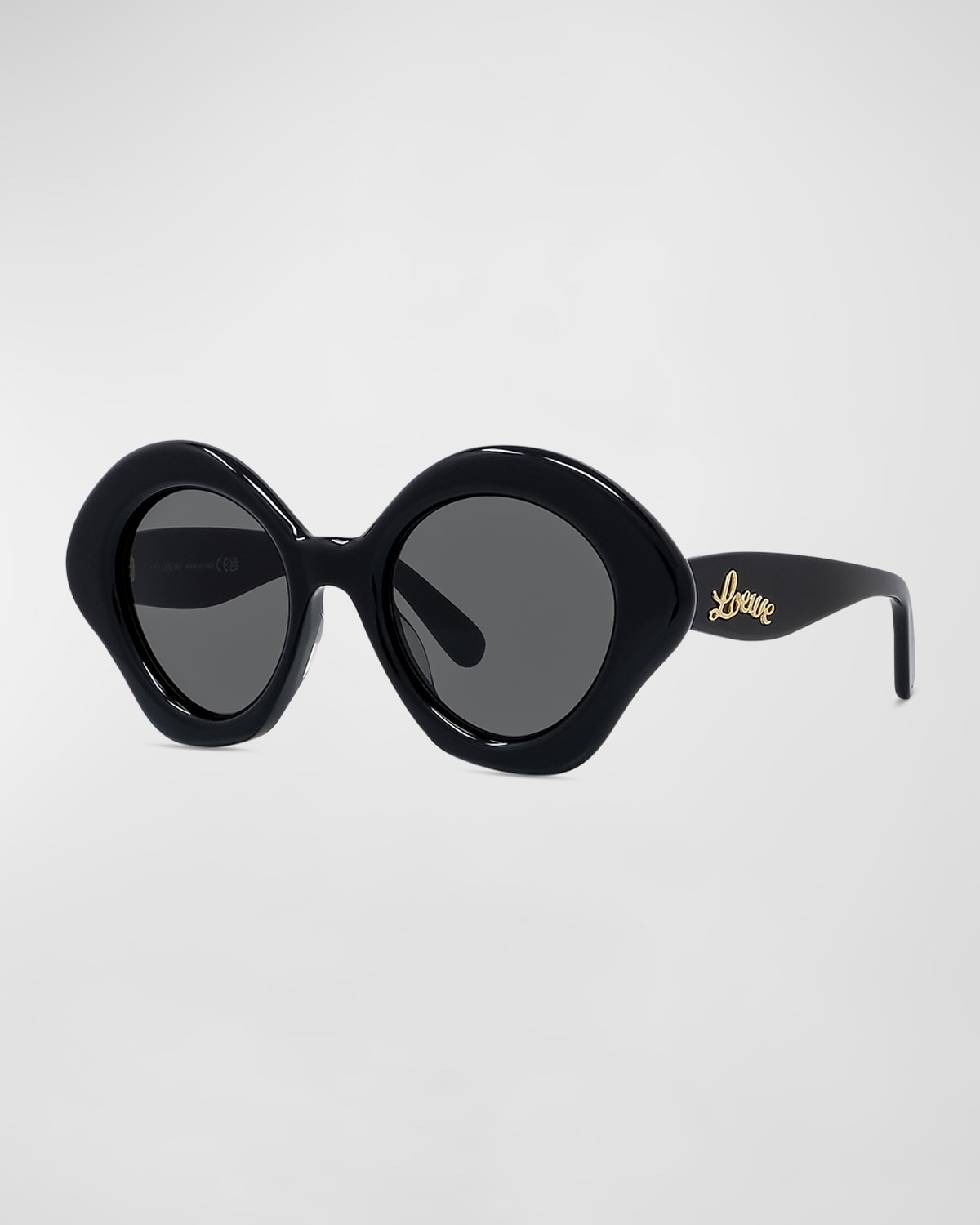 Loewe Curvy 49mm Small Geometric Sunglasses In Sblksmk