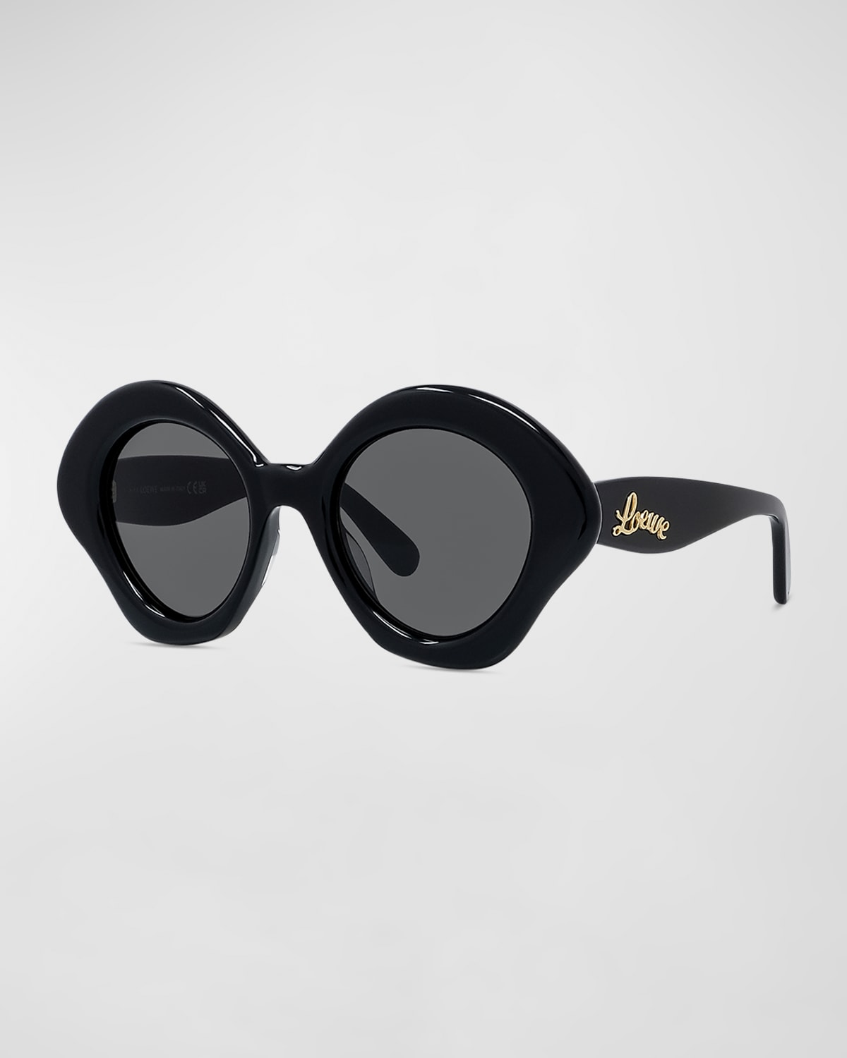 LOEWE CURVED LOGO ACETATE ROUND SUNGLASSES