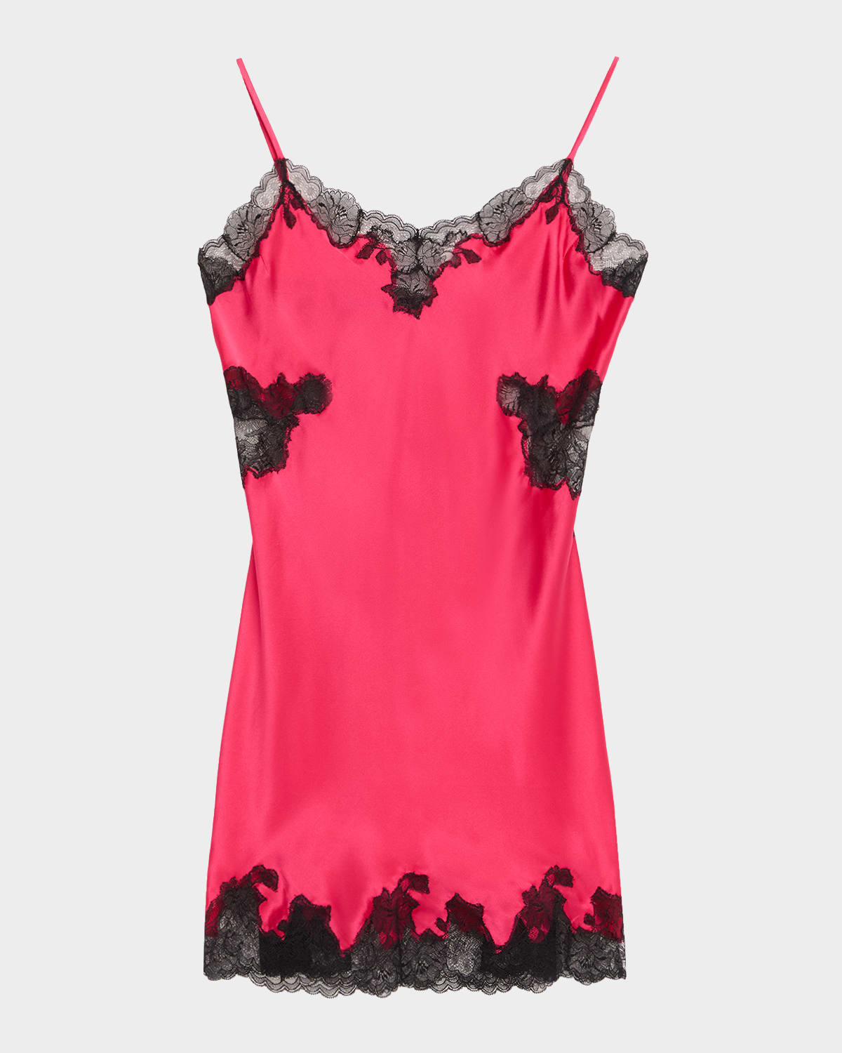 Josie Natori Lolita Lace-trim Open-back Chemise In Pink