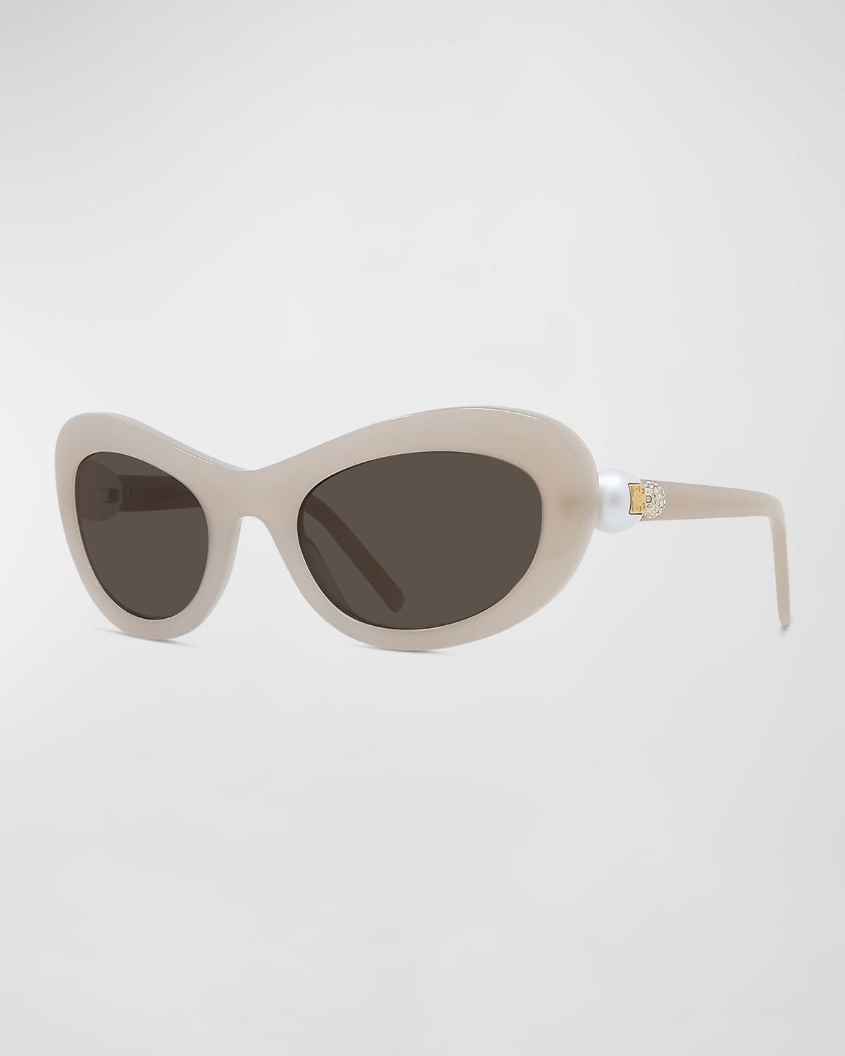 Givenchy Pearlescent Metal Butterfly Sunglasses In Ivory Brown