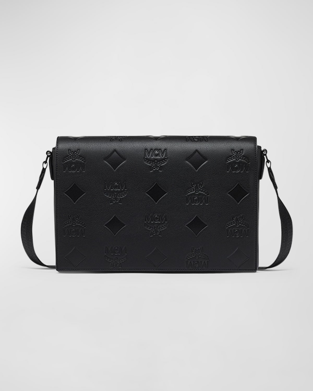 MCM Men s Klassik Visetos Monogram Small Leather Messenger Bag Smart Closet