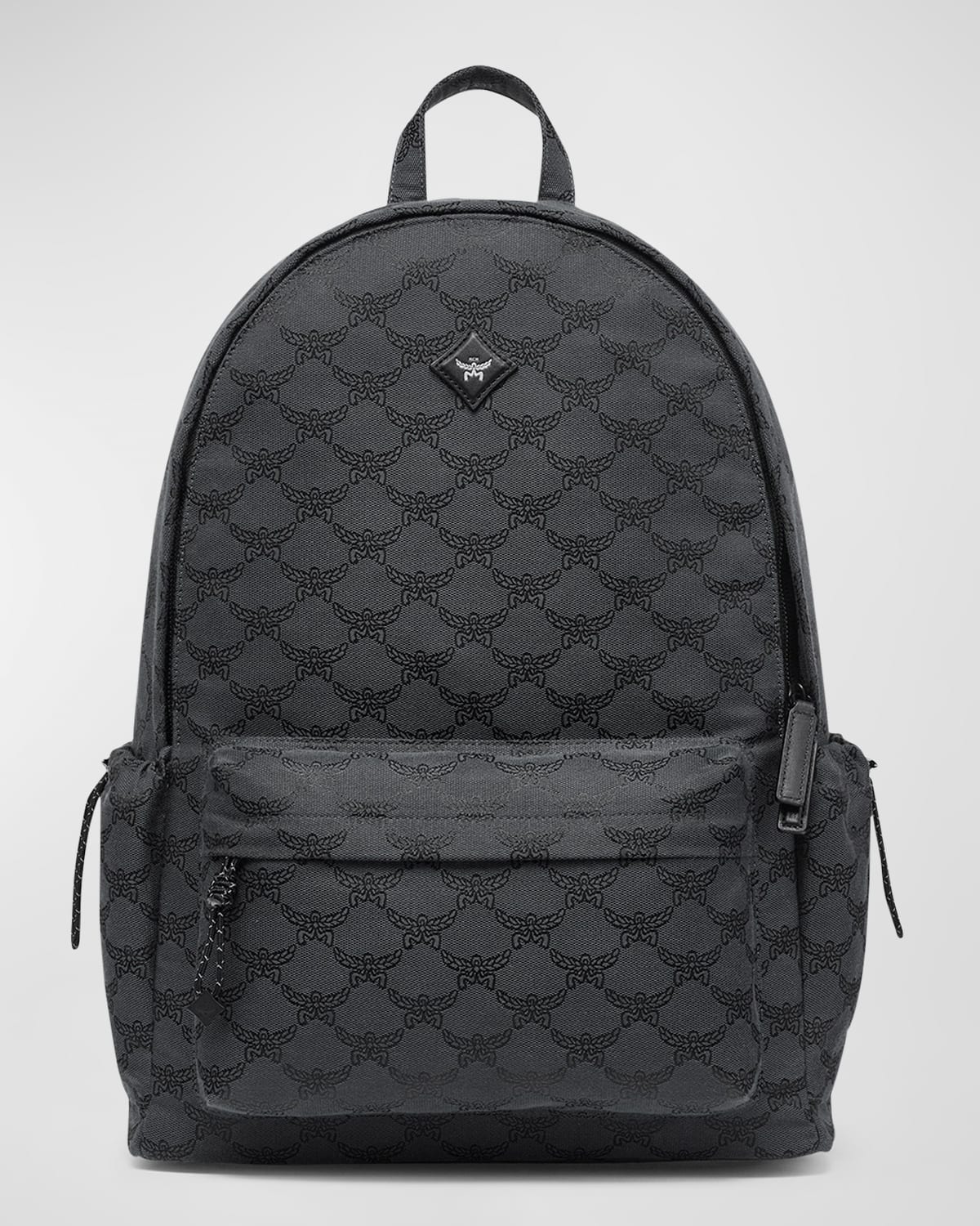 Shop Mcm Men's Lauretos Fabric Backpack In Dark Grey