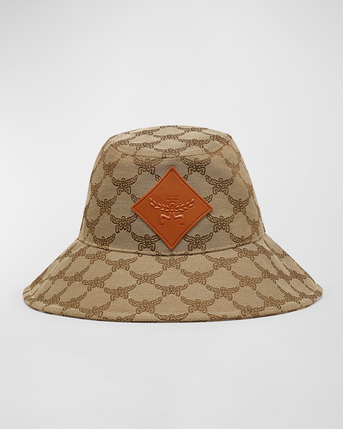 Mcm Men's Allover Laurel Jacquard Bucket Hat In Indigo