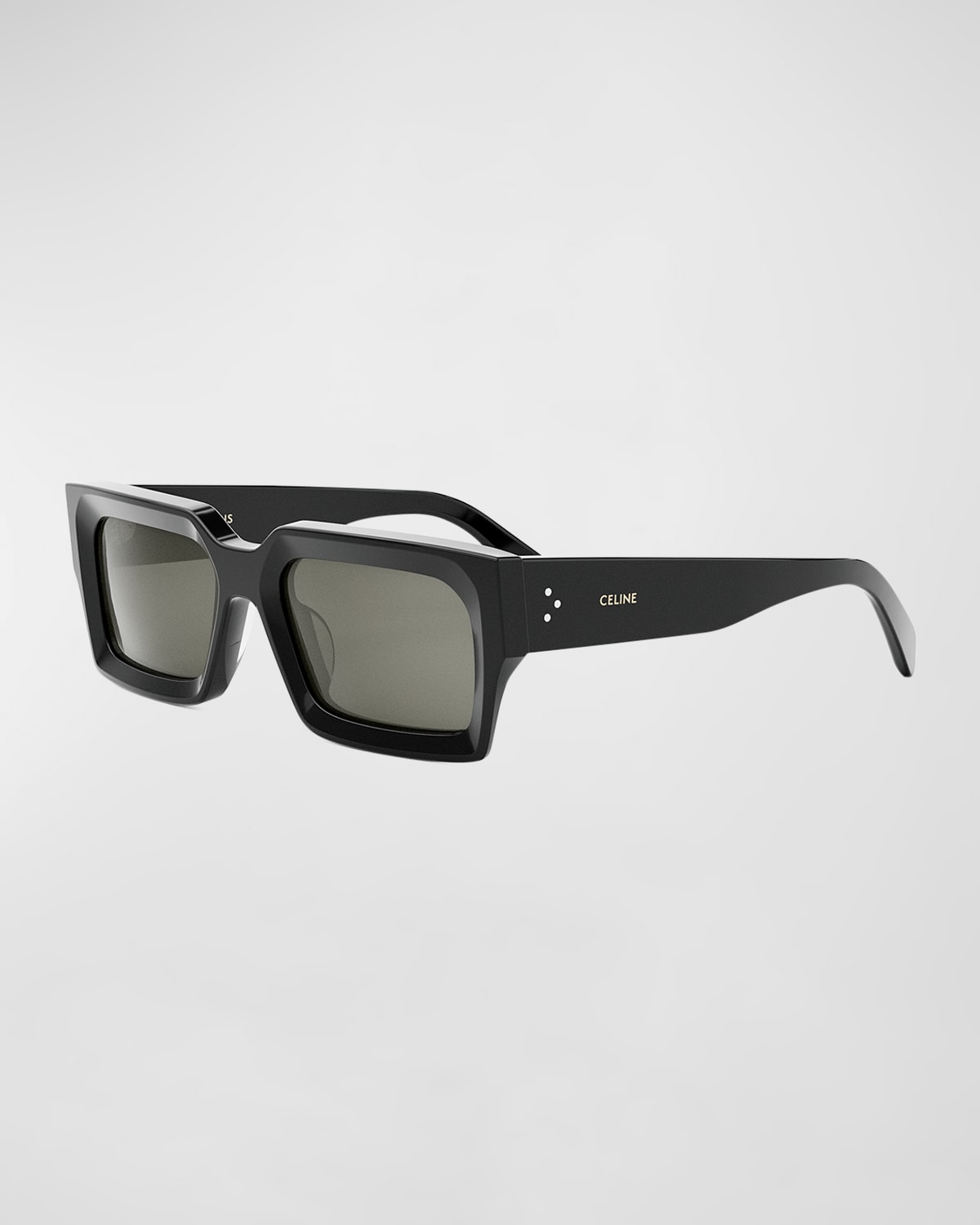 Men's 3-Dot Acetate Rectangle Sunglasses
