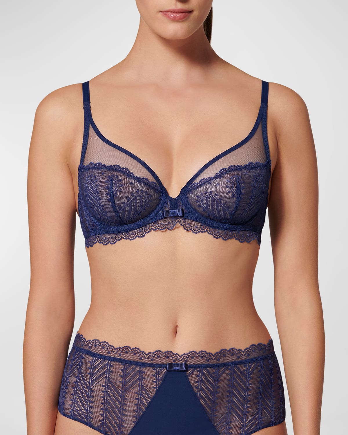 Canopee Scalloped Lace Plunge Bra