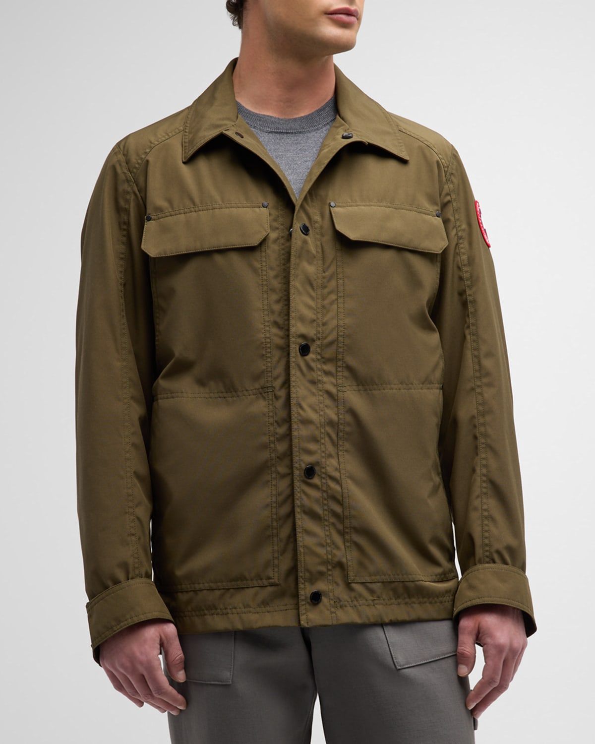 Shop Canada Goose Men's Burnaby Work Shirt In Military Green