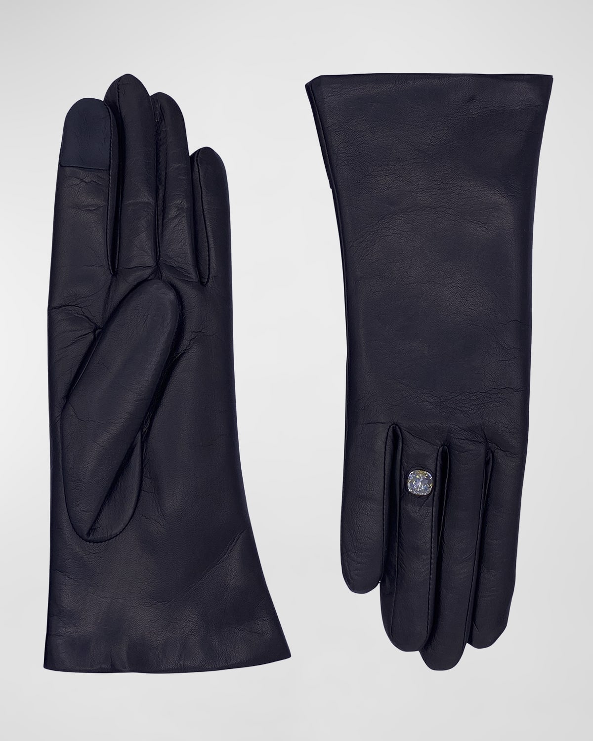 Inesbague Crystal & Leather Gloves
