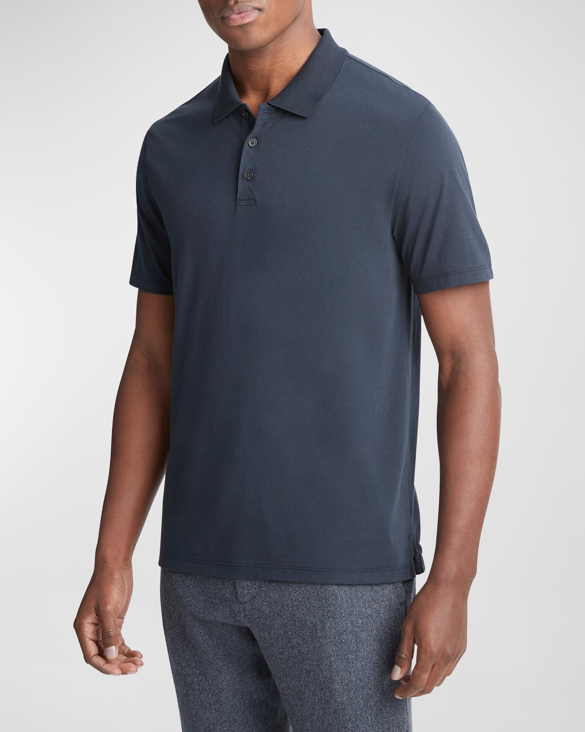 Vince Men's Pima Cotton Polo Shirt In Coastal
