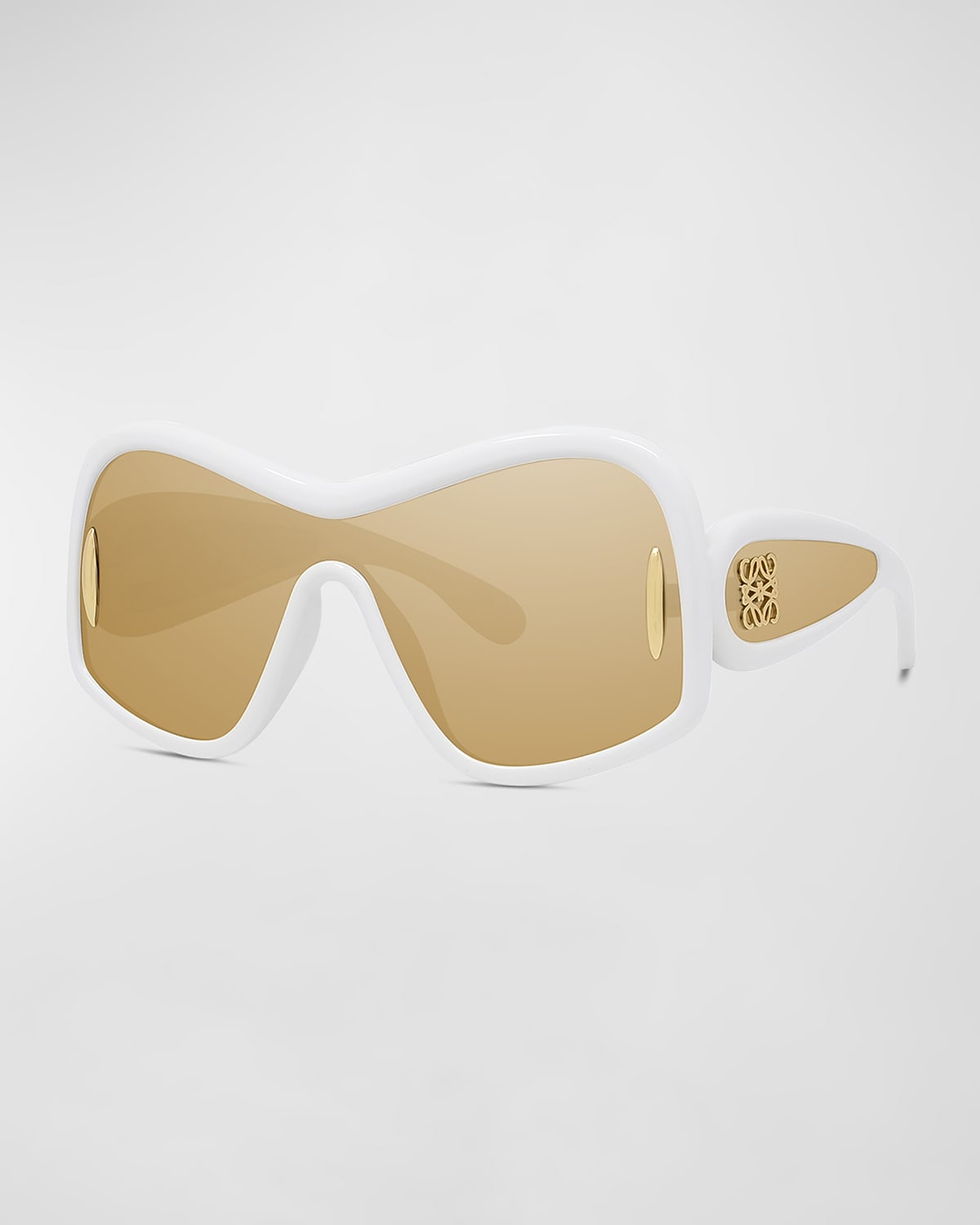 Loewe Men's Anagram Nylon Shield Sunglasses In Ivrybrnmr