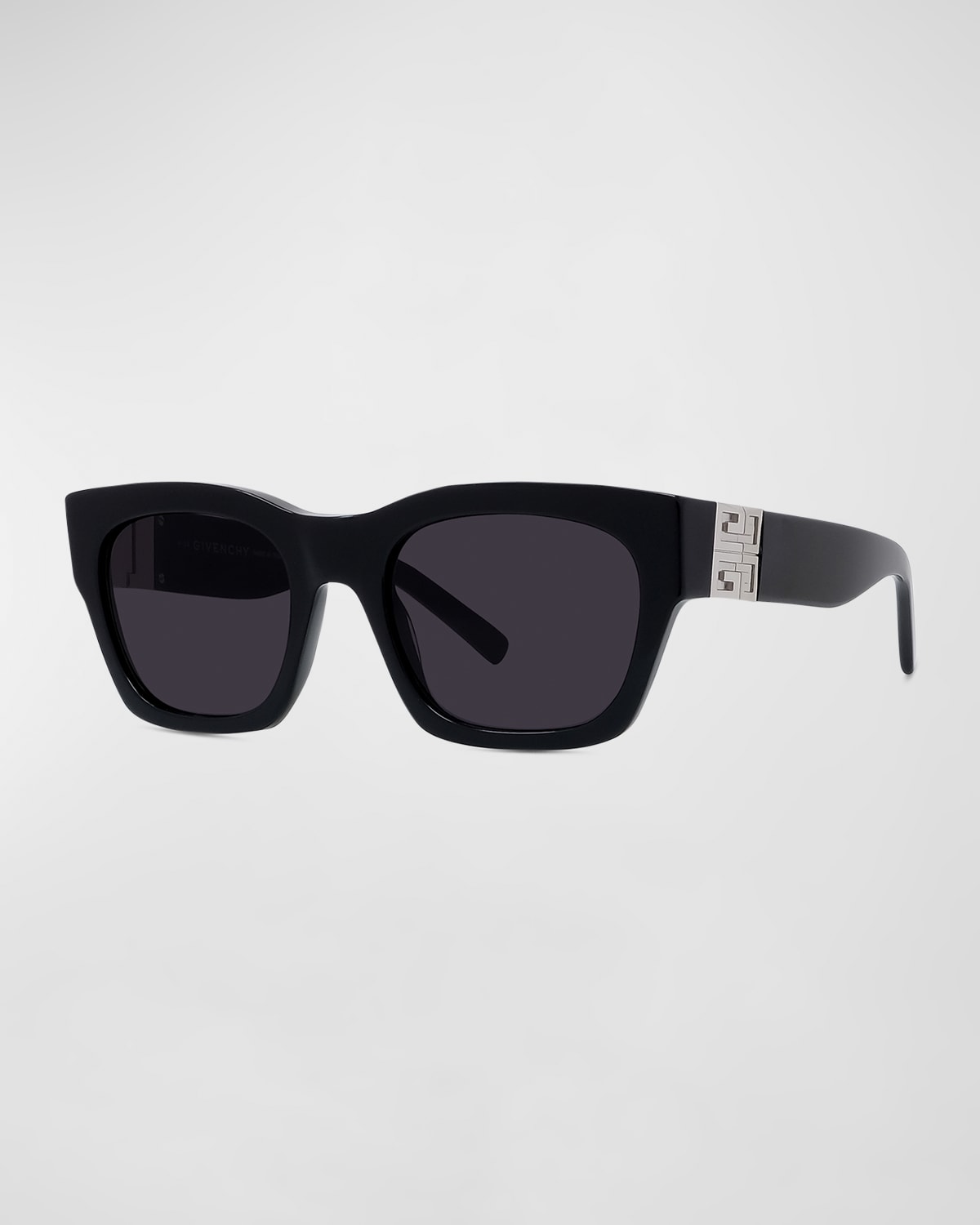 Givenchy Men's 4g Acetate-nylon Rectangle Sunglasses In Sblksmk