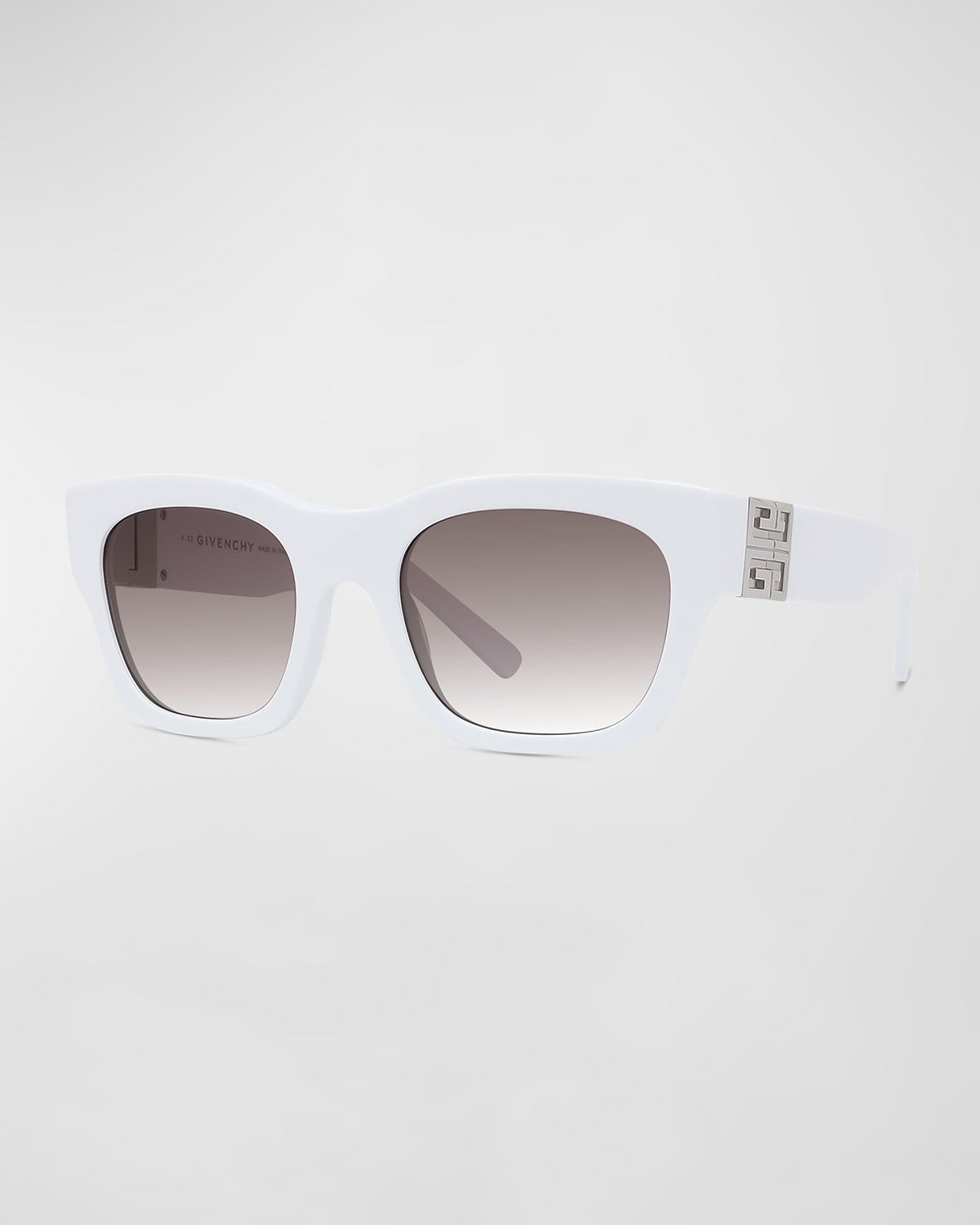 Givenchy Men's 4g Acetate-nylon Rectangle Sunglasses In Whtbrng
