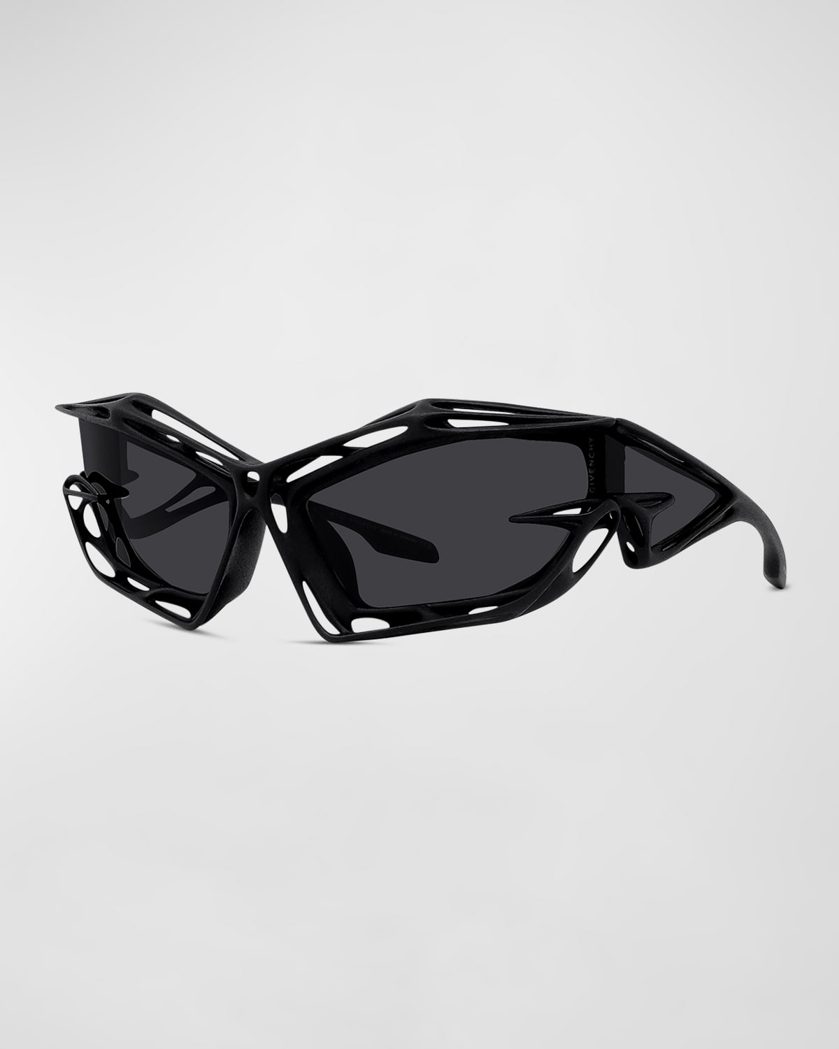 Shop Givenchy Men's Giv Cut Cage Nylon Shield Sunglasses In Mblksmk