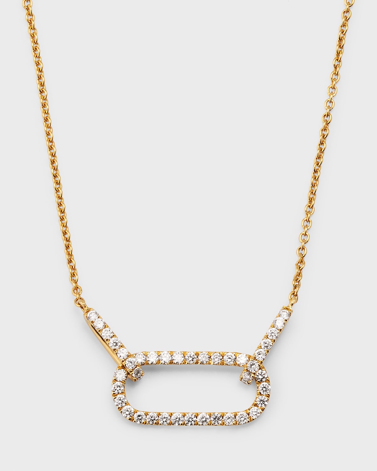 Sparkle 18K Yellow Gold Diamond Link Pendant Necklace