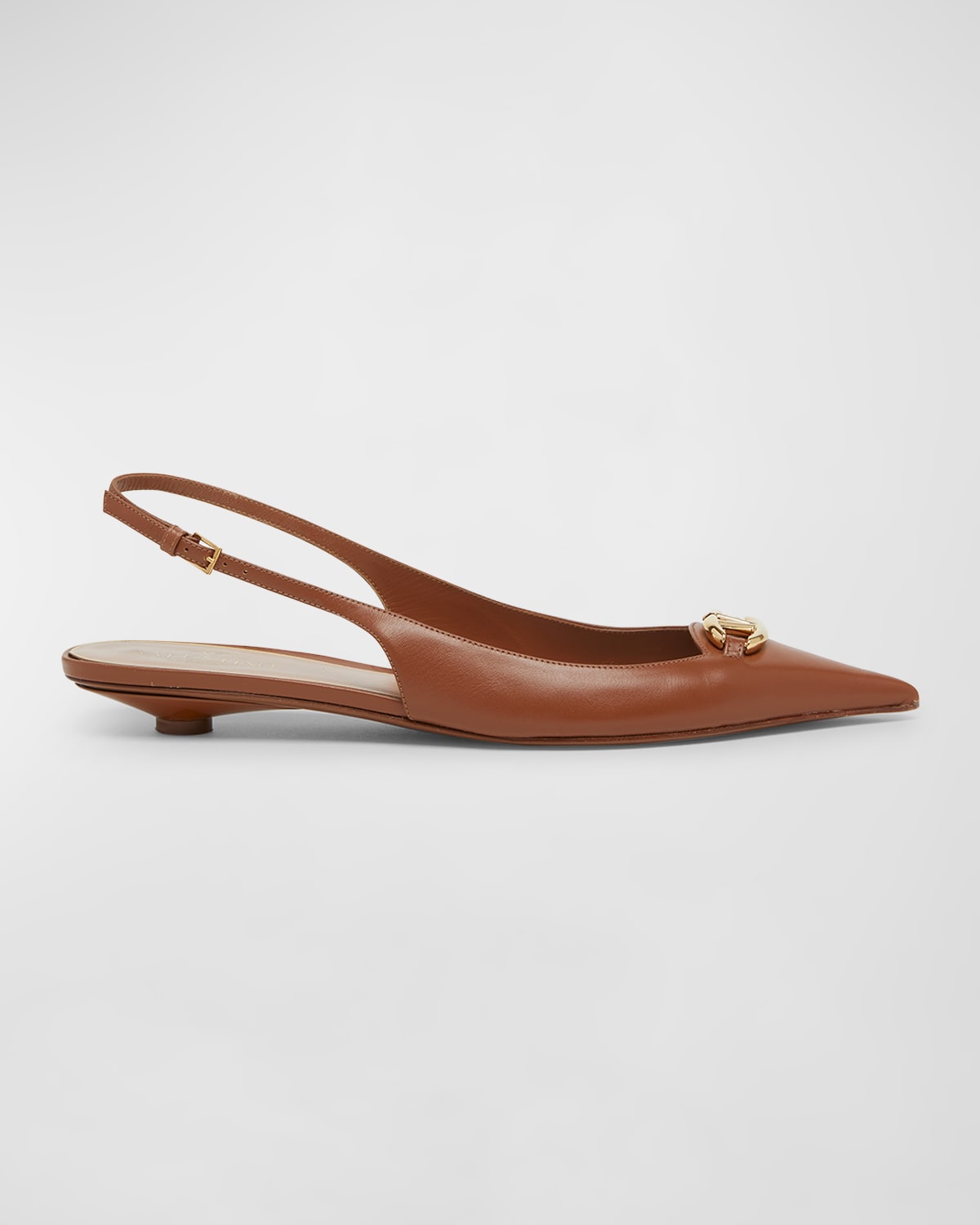 Shop Valentino Moon Vlogo Slingback Ballerina Flats In N Tobacco