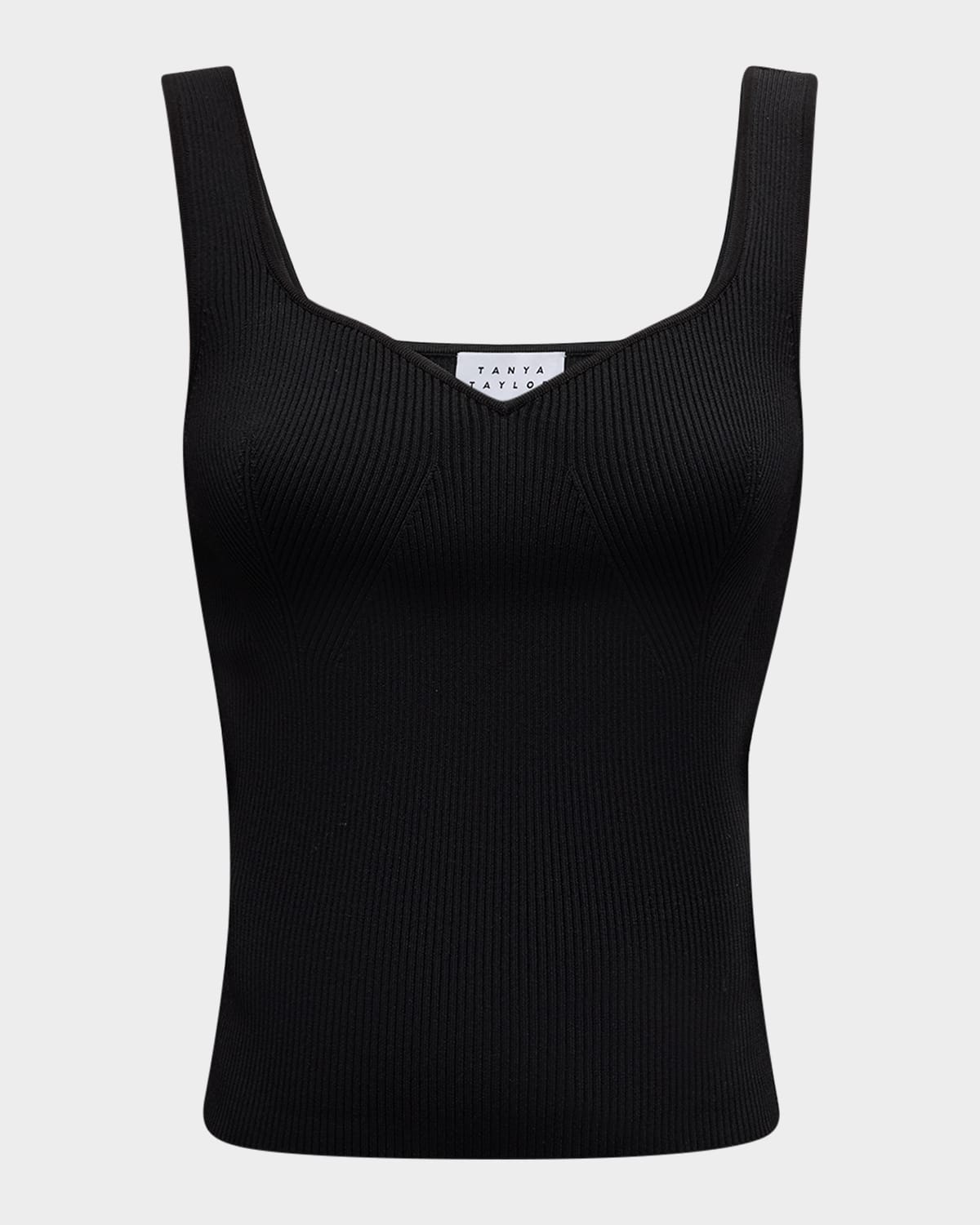 Jules Ribbed-Knit Sweetheart Tank Top