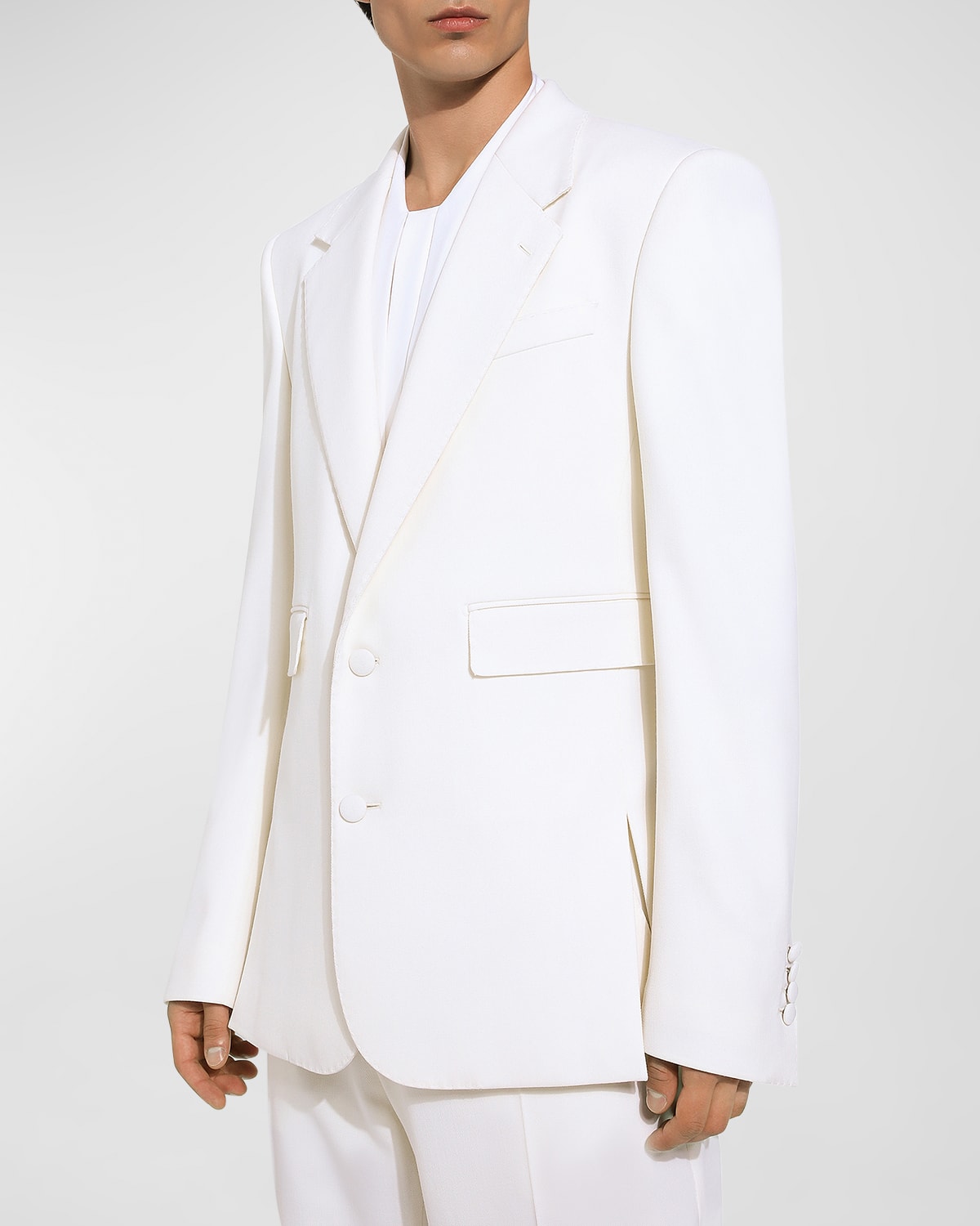 Shop Dolce & Gabbana Men's Double-face Wool Sport Coat In White