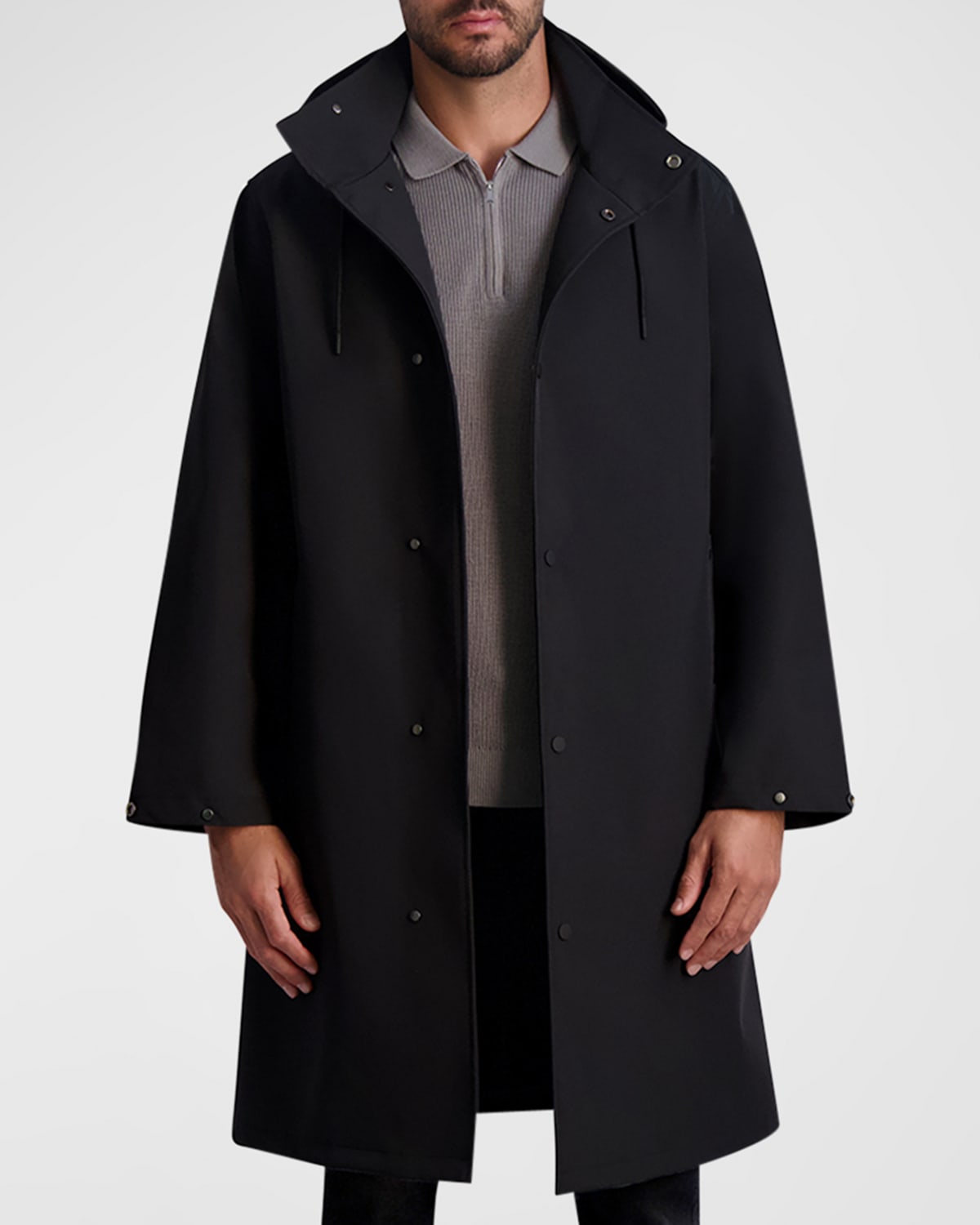 Shop Karl Lagerfeld Men's Lightweight Oversized Parka In Black