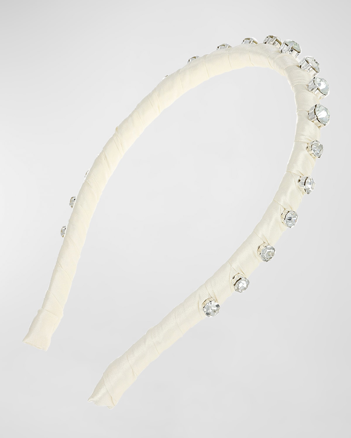 L Erickson Haisley Embellished Satin-wrapped Headband In Ivory