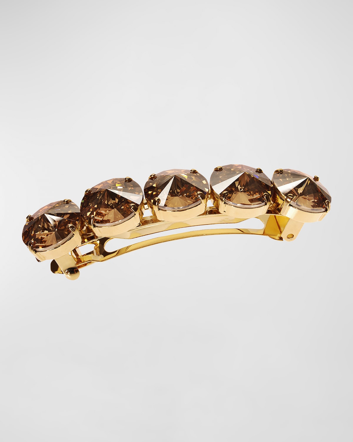 L Erickson Rock Star Crystal French Barrette In Golden Shadow/gol