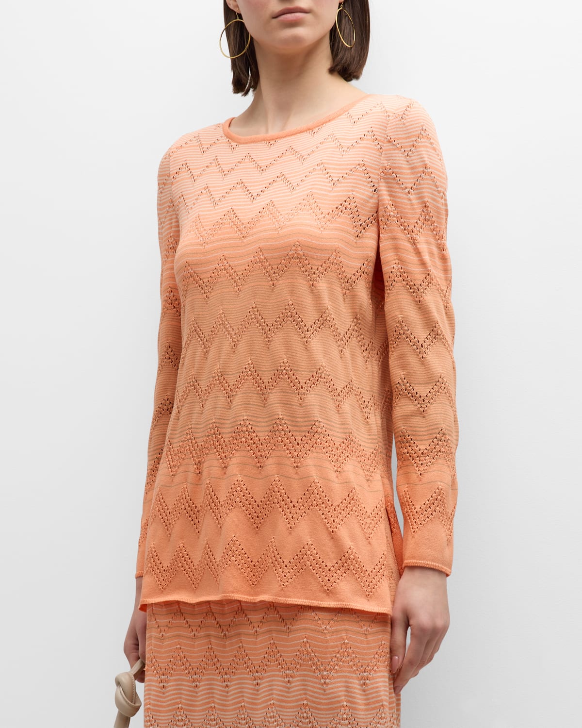 Pointelle-Knit Ombre Tunic