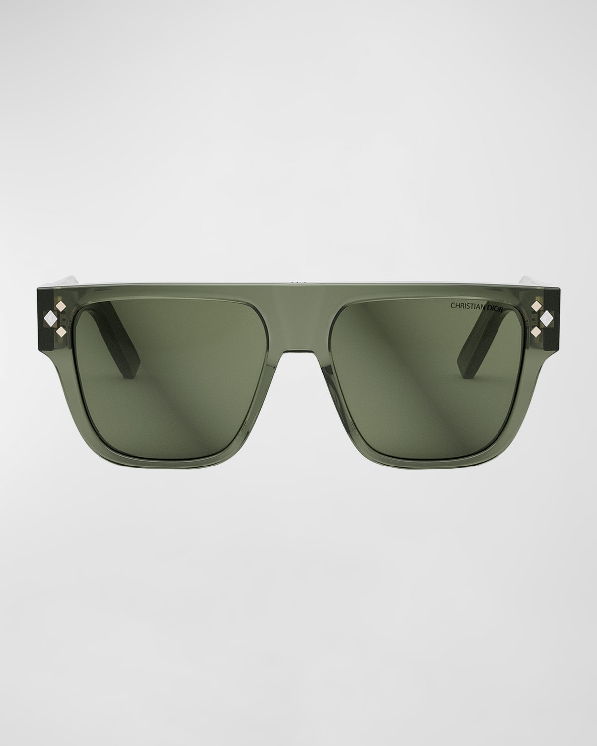 Dior Cd Diamond S6i Sunglasses In Shiny Dark Green