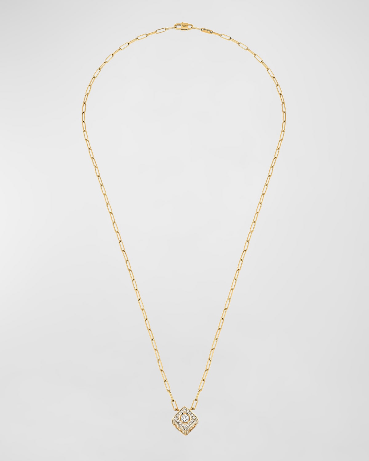 DINH VAN 18k Yellow Gold XL Le Cube Diamant Pendant Necklace